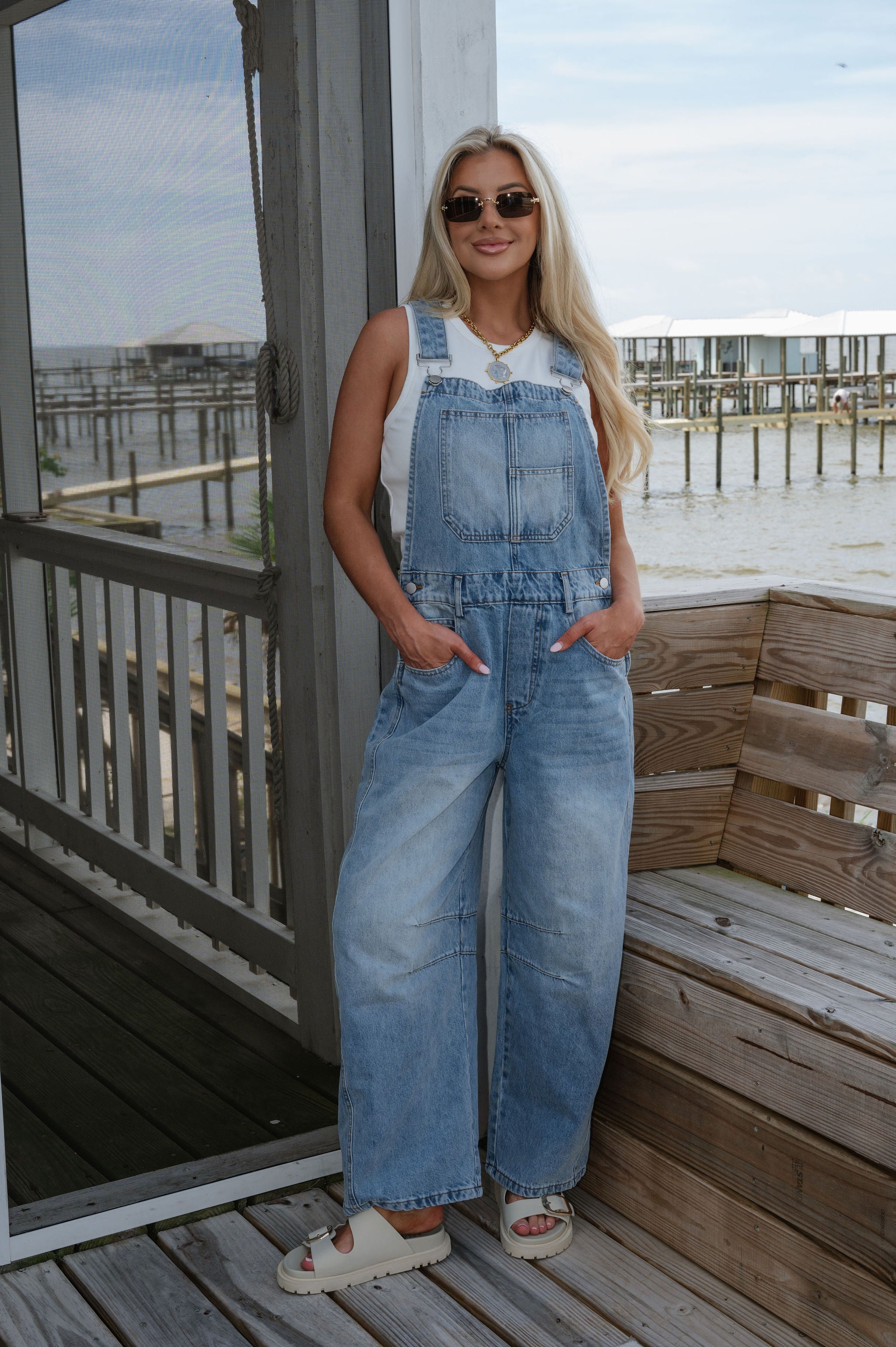 Stapleton Overalls-Light Denim