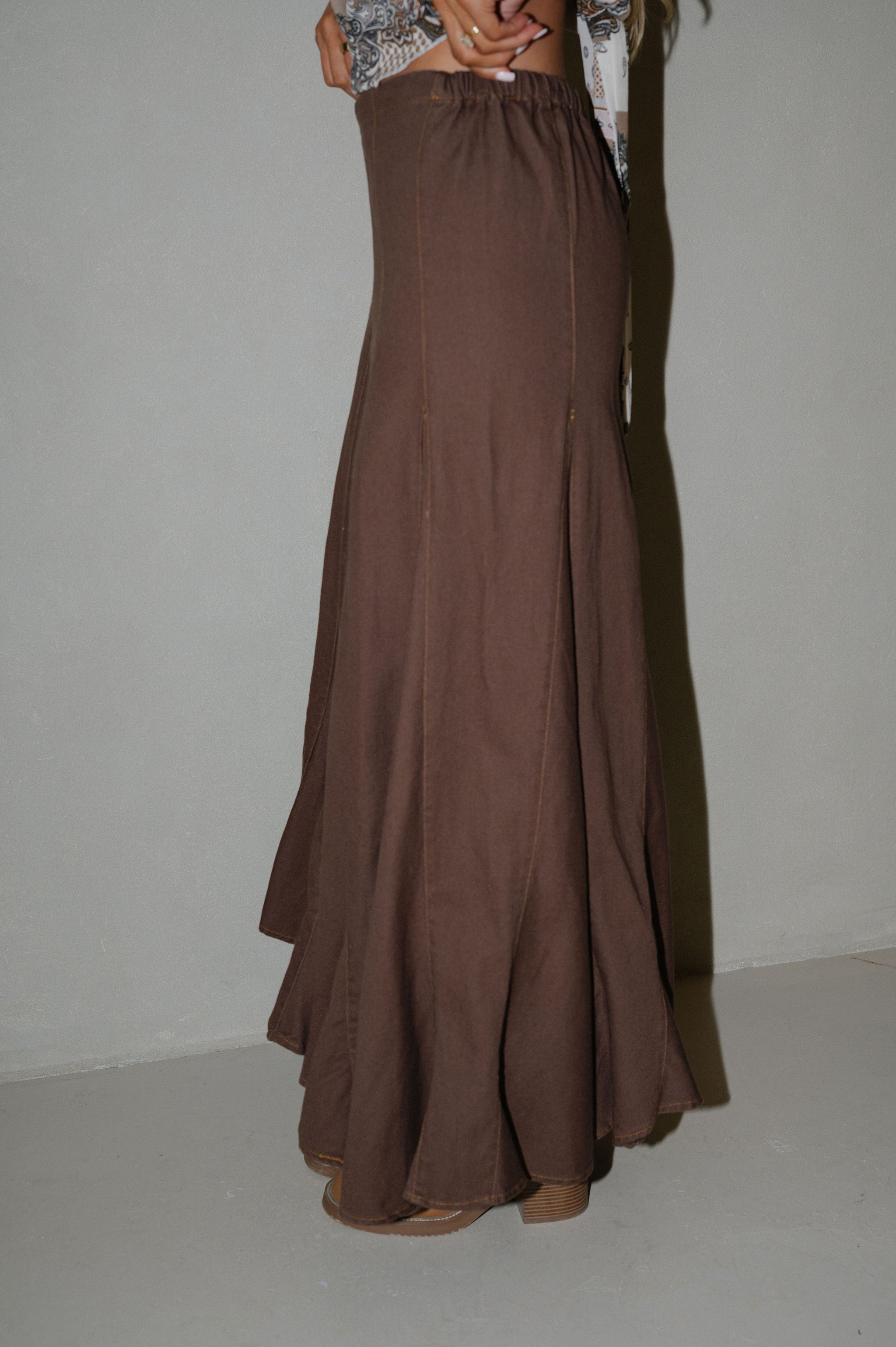 Sallie Maxi Skirt-Brown
