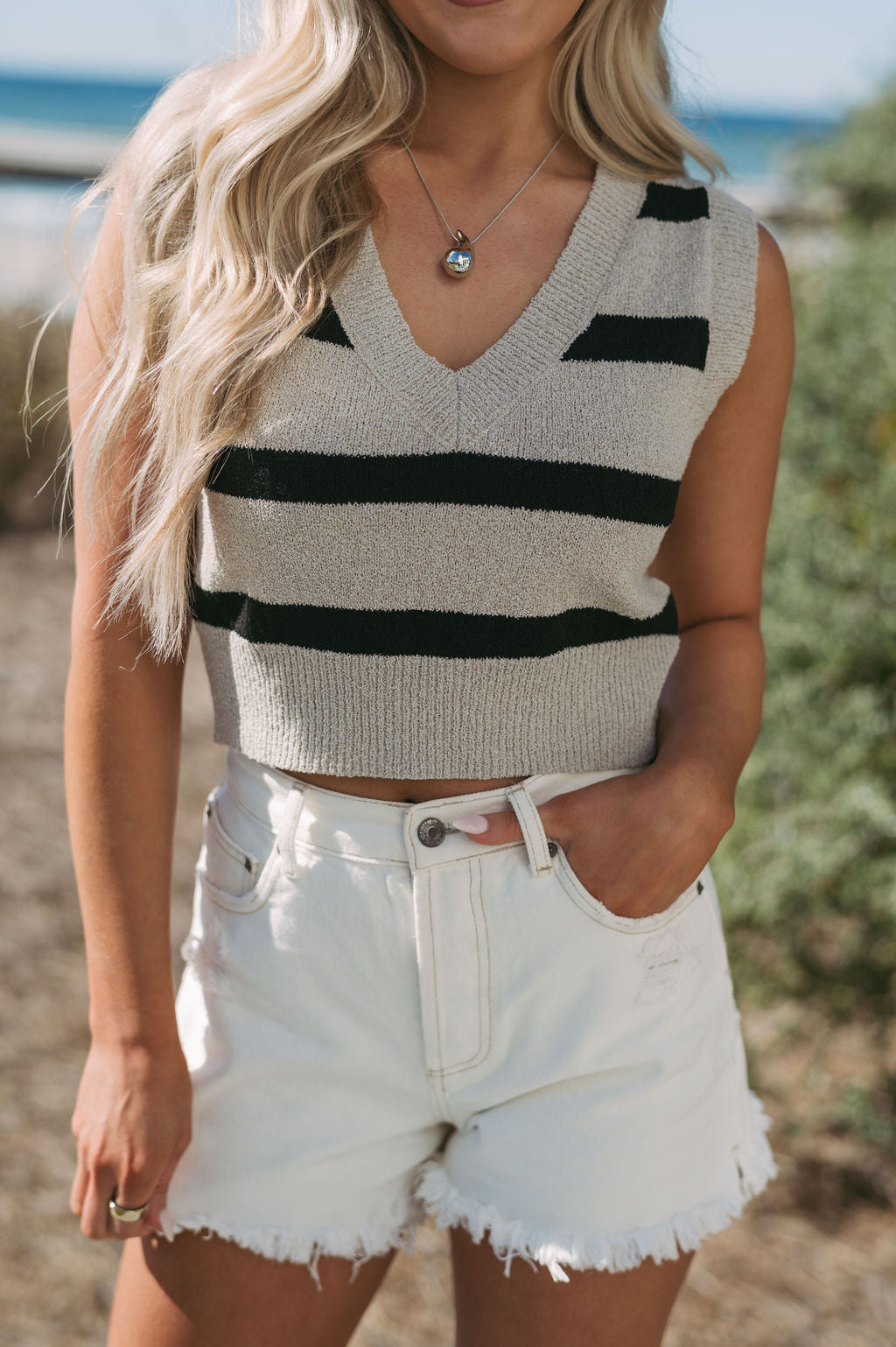 Laura Striped Sweater Vest