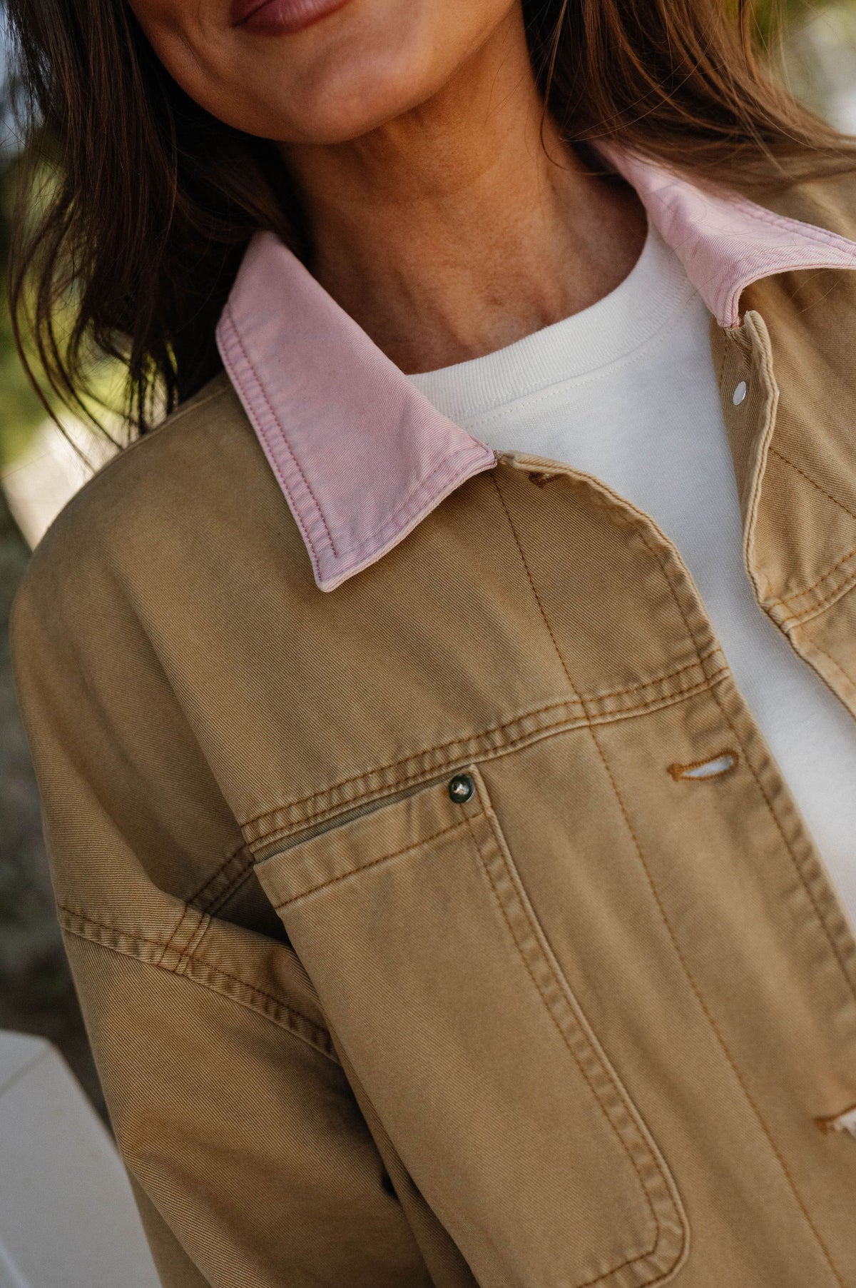 Hadley Carpenter Jacket- Khaki/Pink