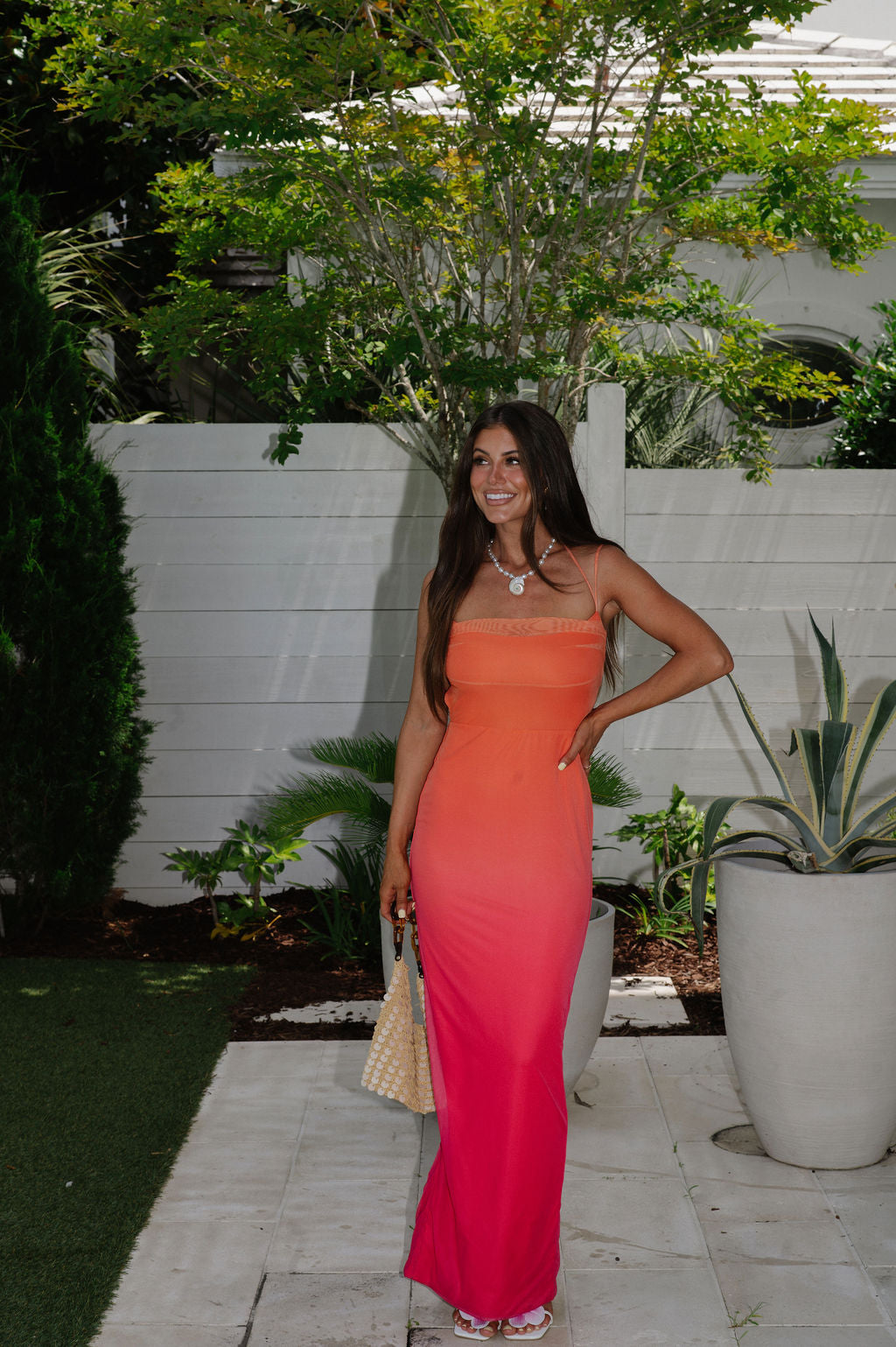 Sunset Mesh Ombre Dress