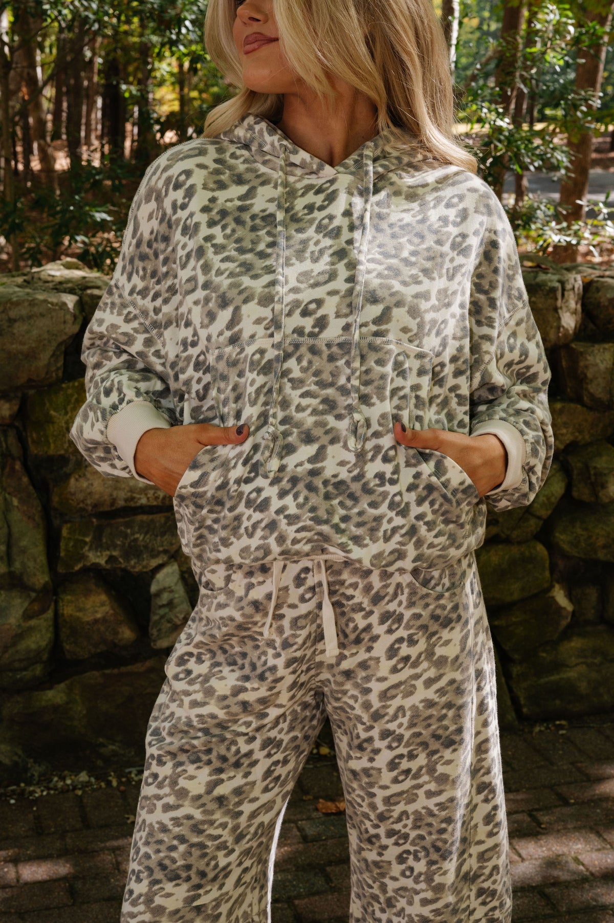 Anne Animal Print Bubble Hem Hoodie