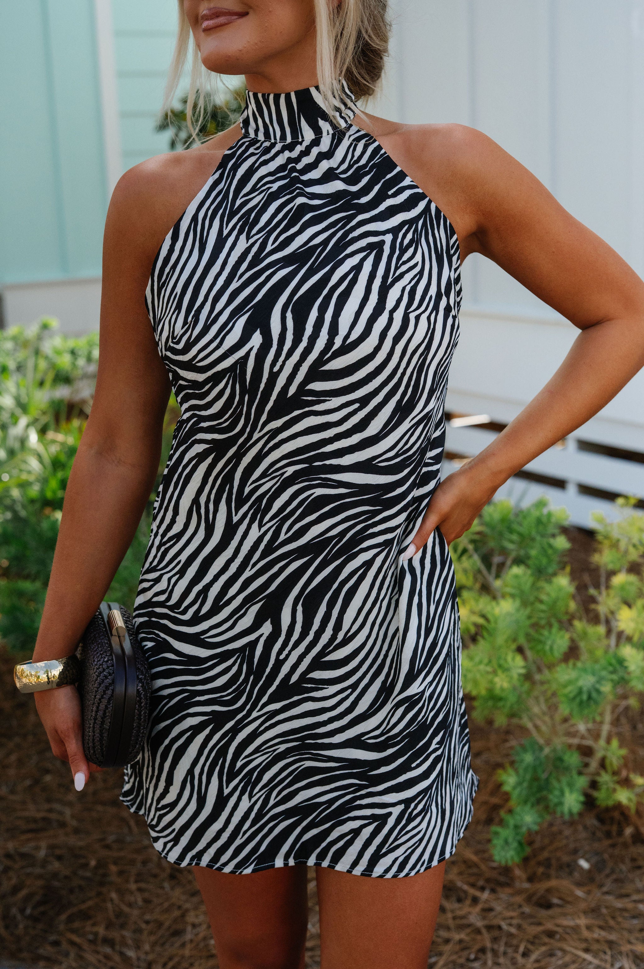 Zebra Halter Dress