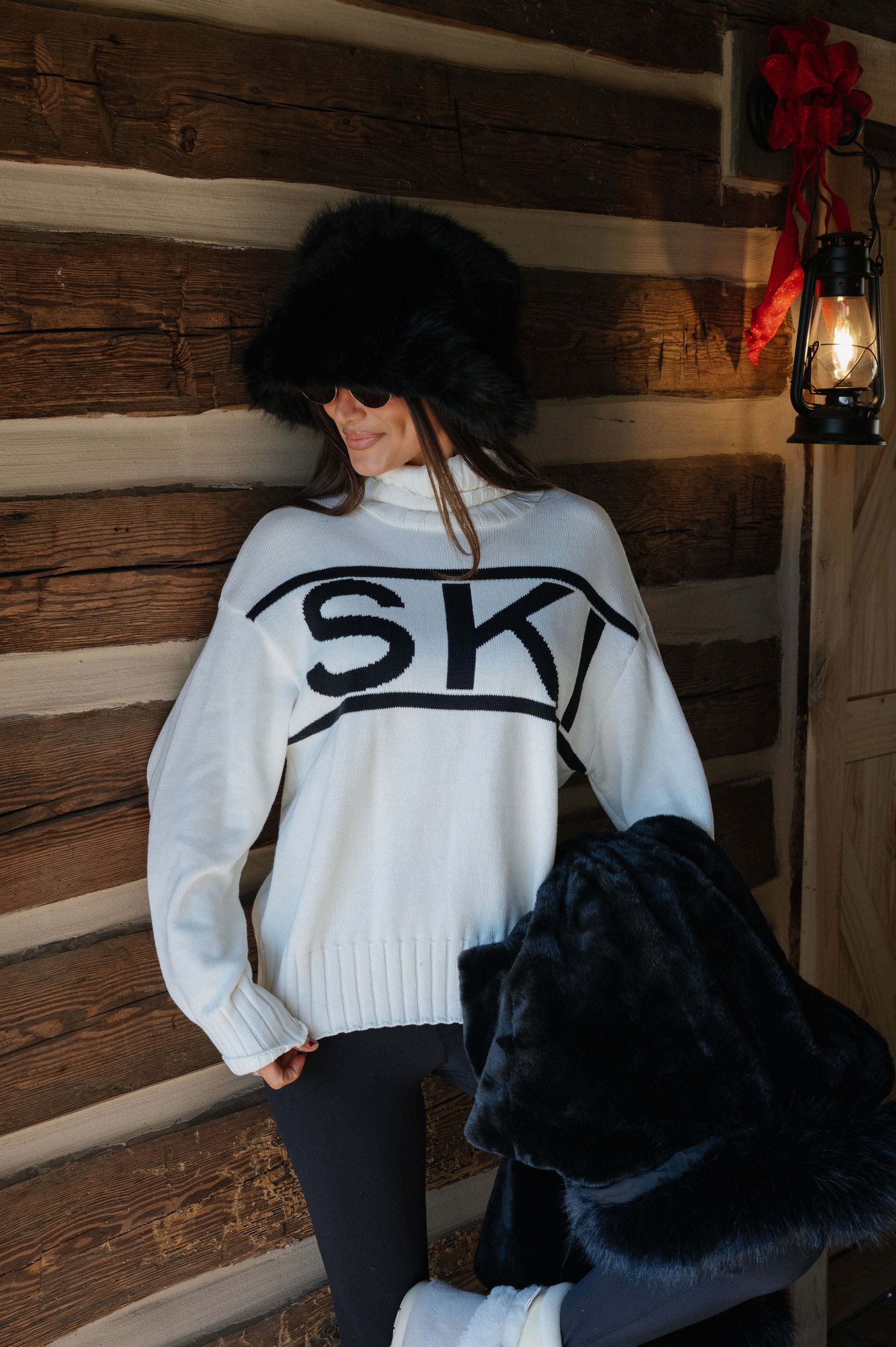 Ski Turtleneck Sweater-Off White