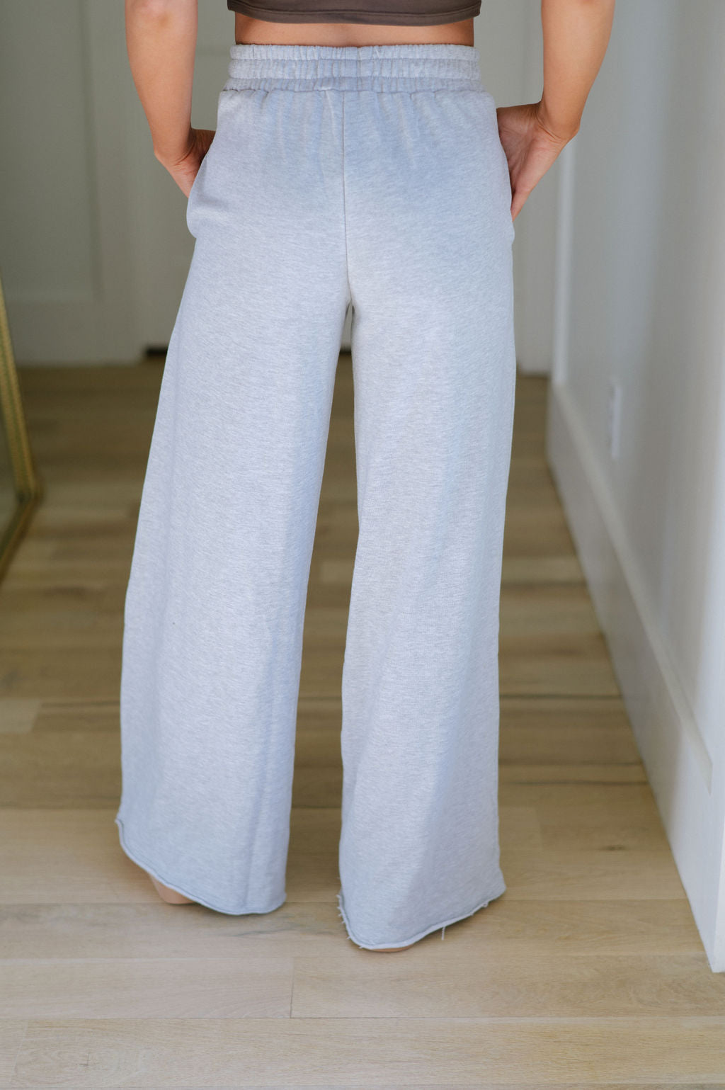 Wide Flared Sweatpants- Heather Grey