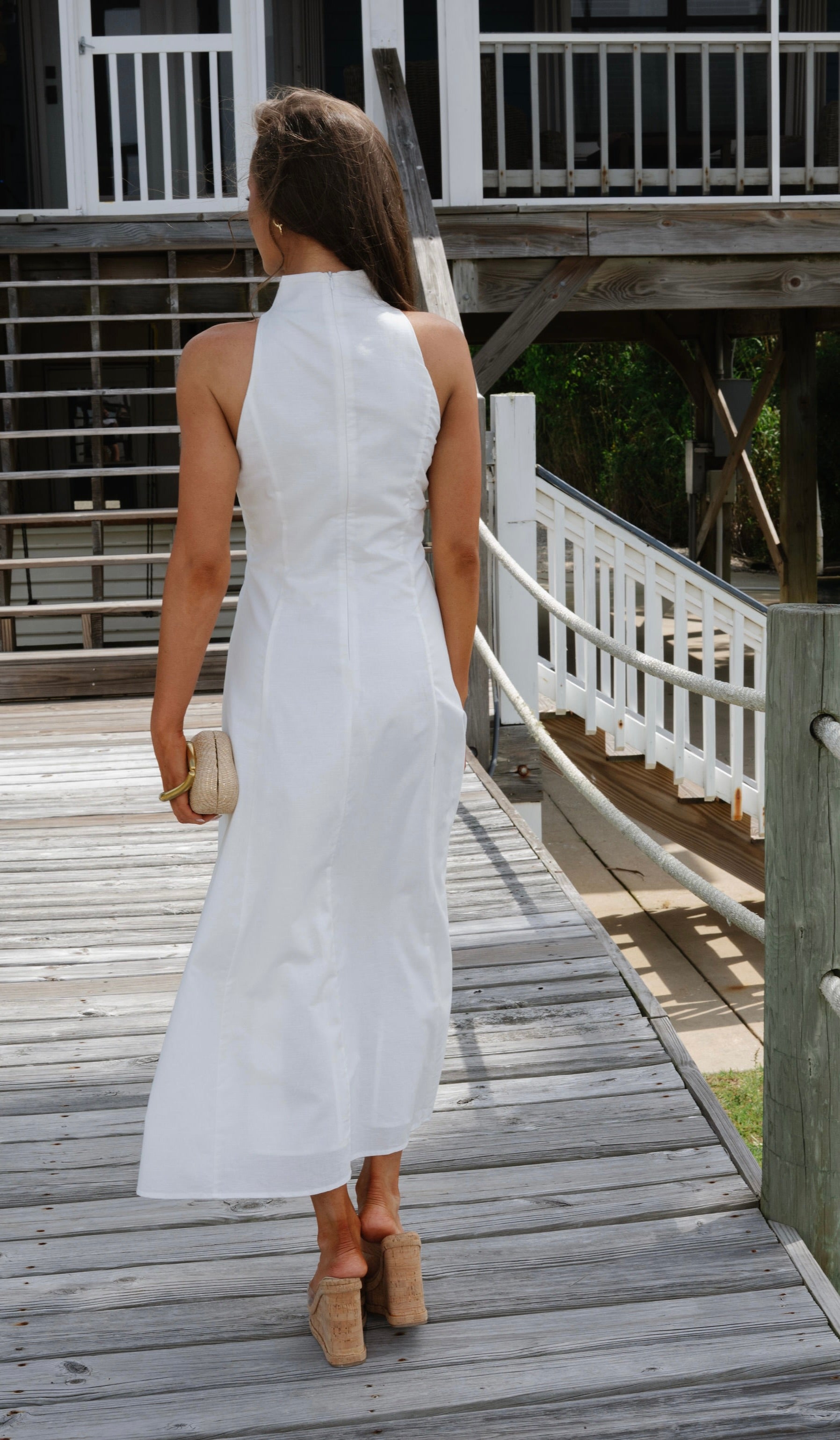 Drew Midi Dress-White