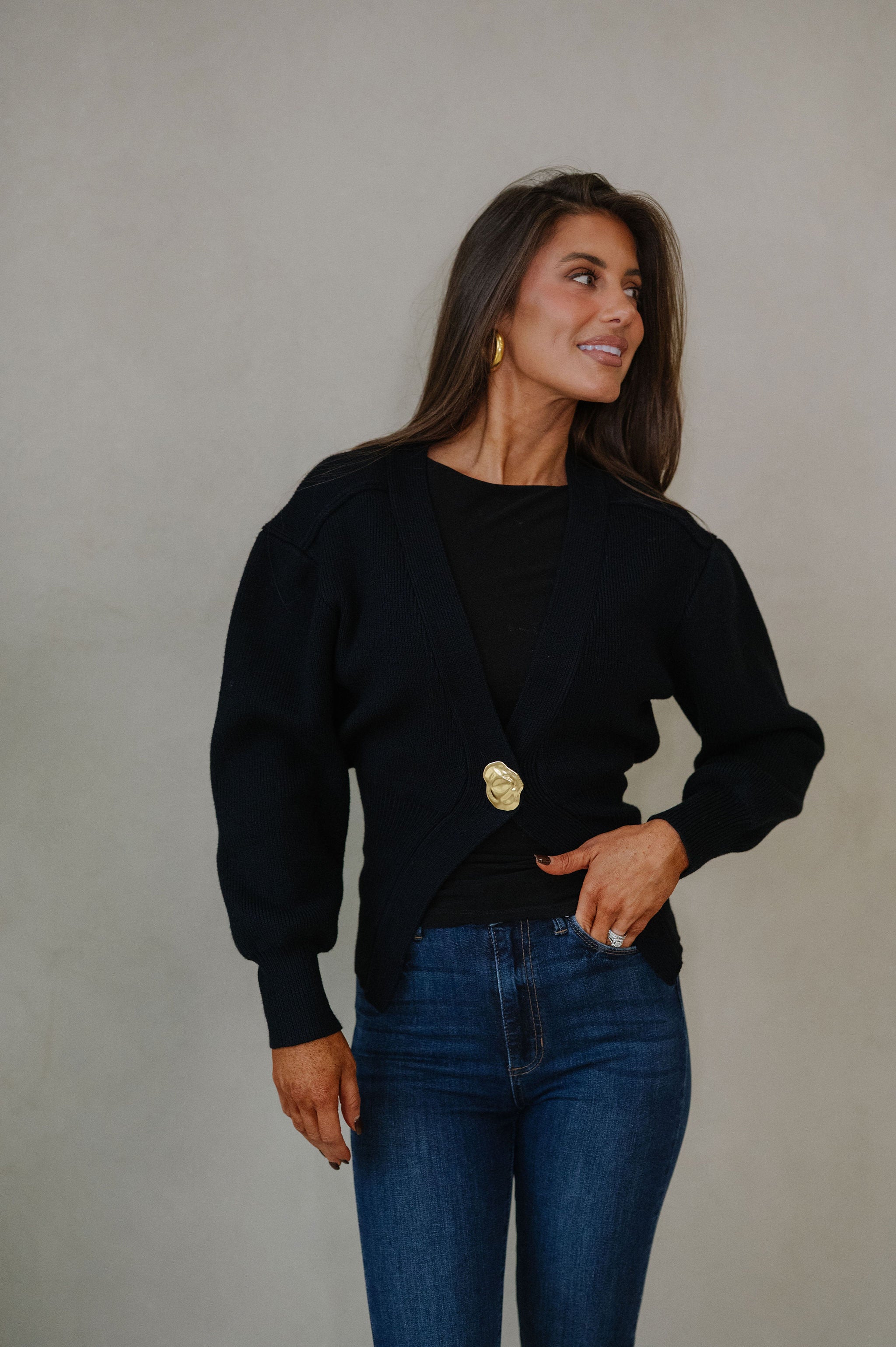 Lunden Cardigan-Black