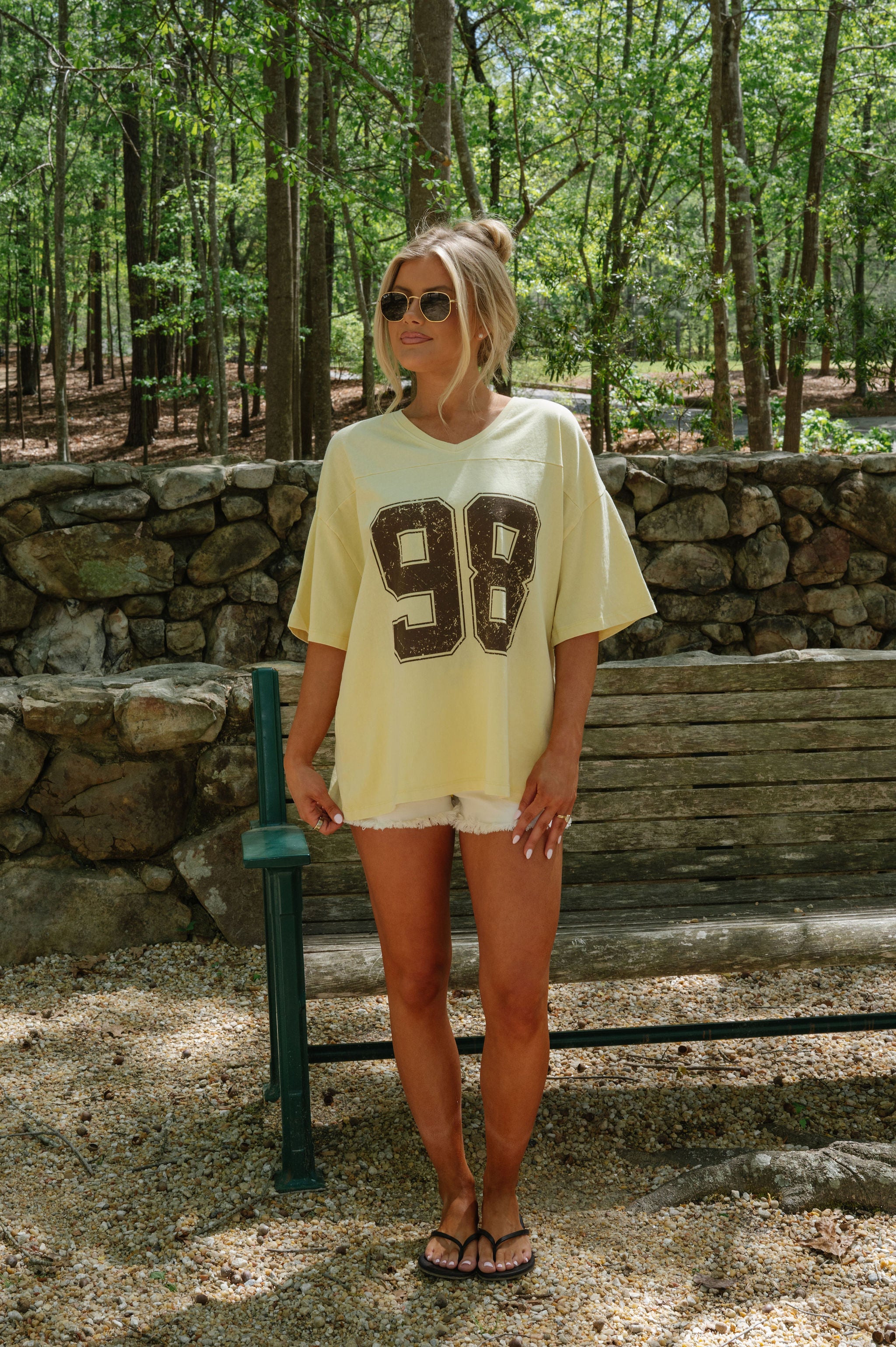 "98" Graphic Tee-Pale Yellow