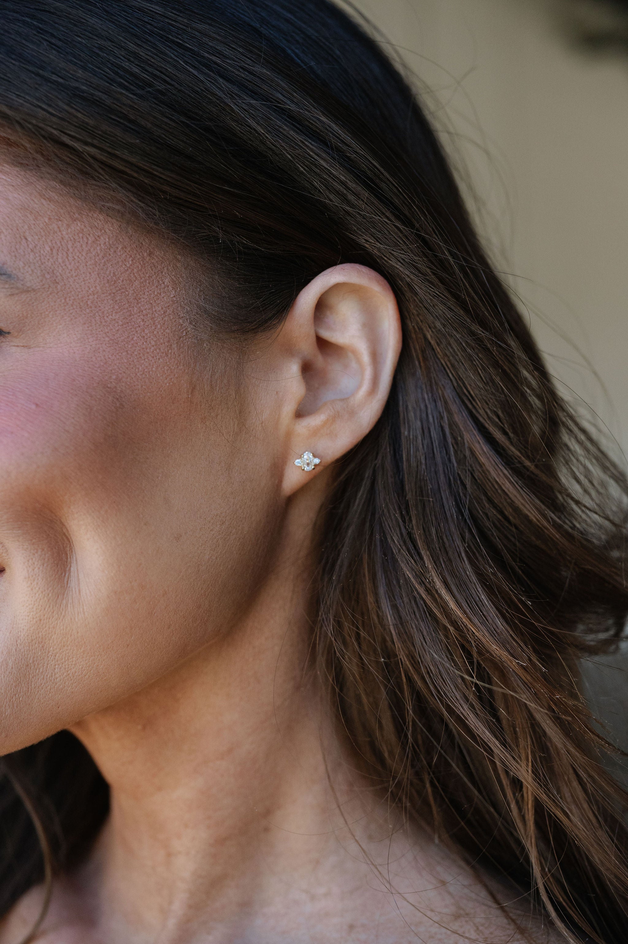 Dainty Oval CZ Studs-Gold *Final Sale*