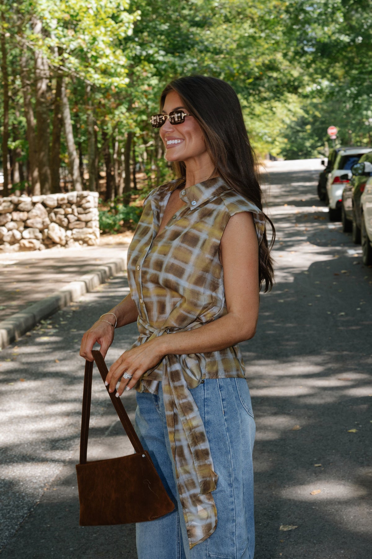 Dezzy Plaid Top