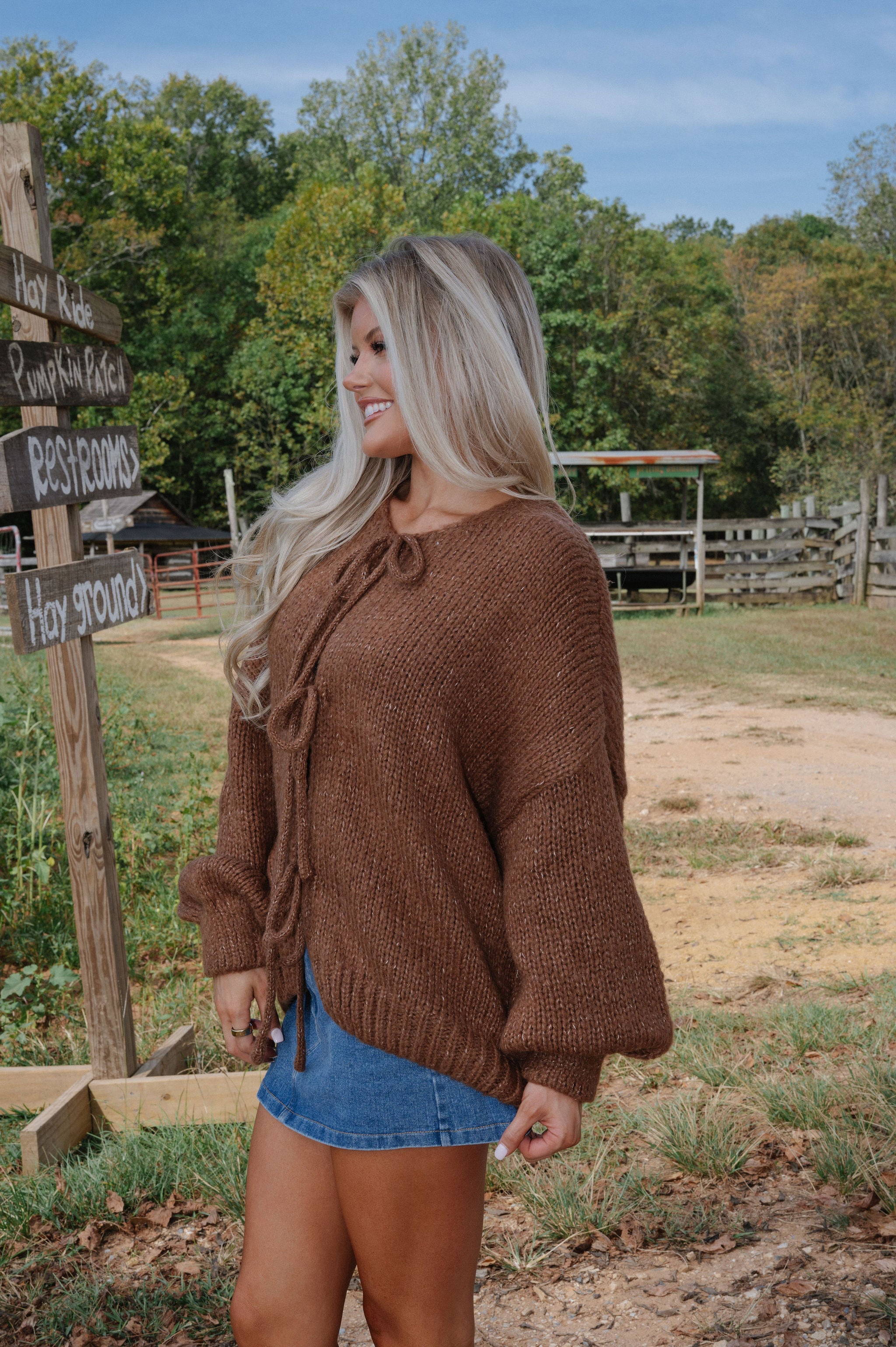 Huntley Tie Cardigan-Brown