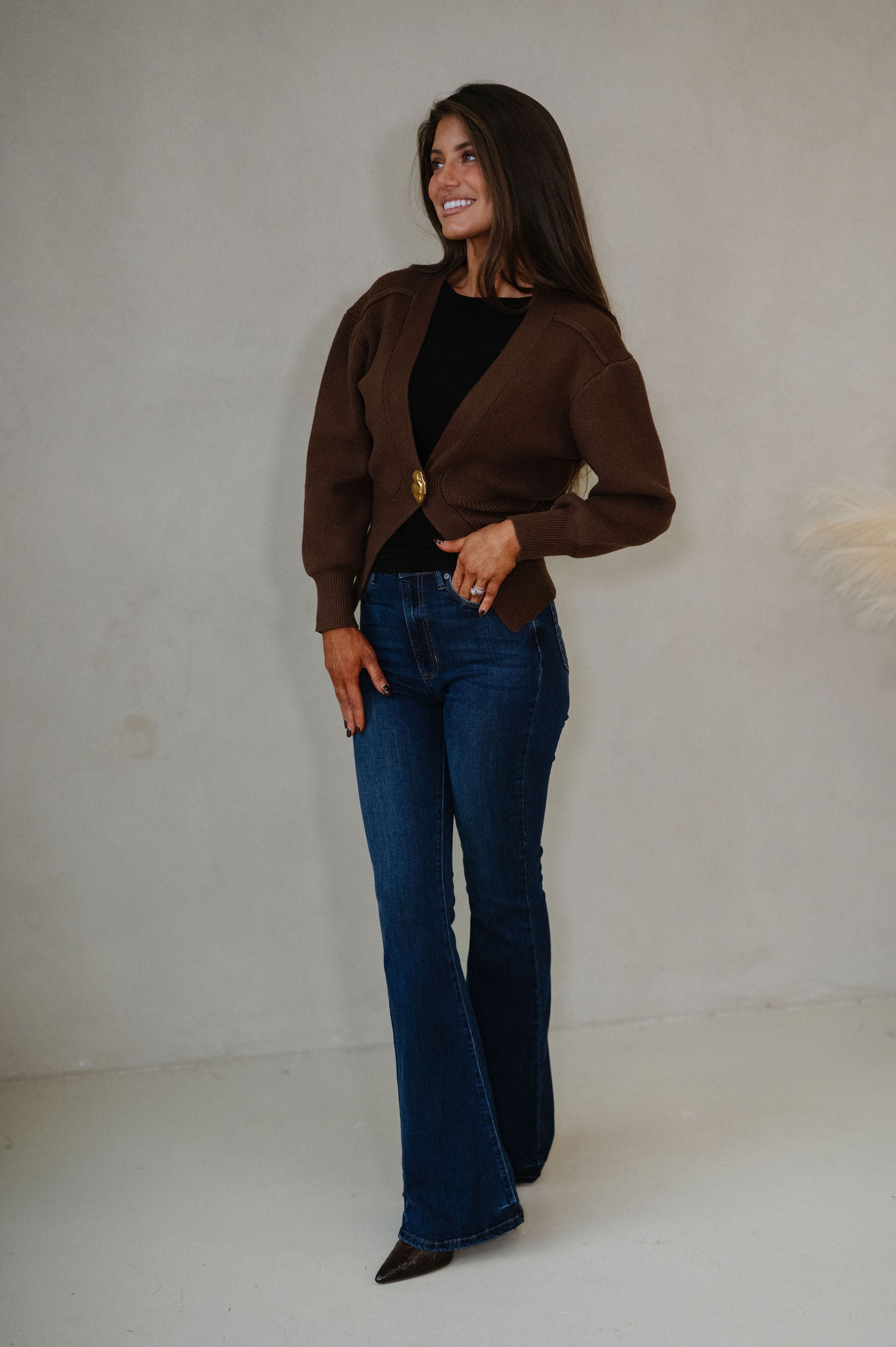 Lunden Cardigan-Brown