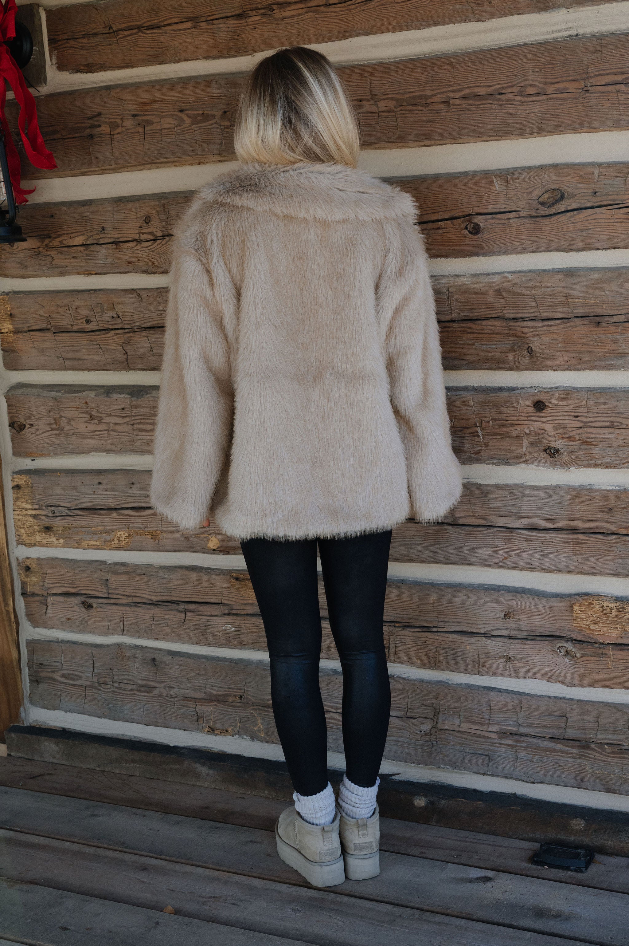 Juliana Faux Fur Coat-Oatmeal