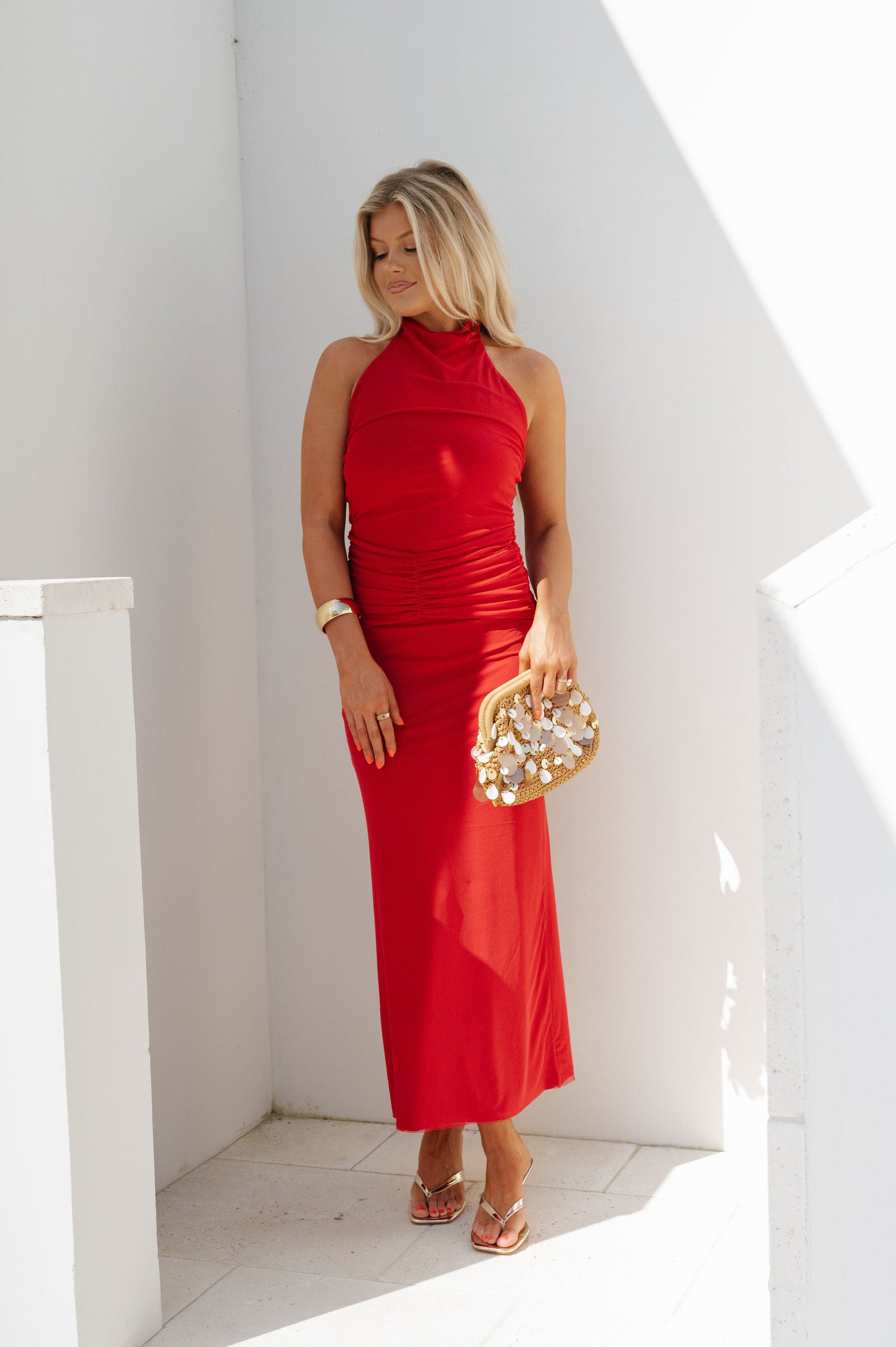 Eloide Maxi Dress-Red