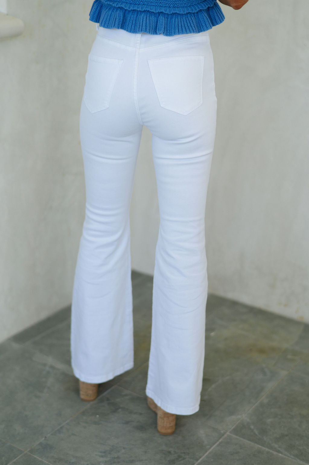 Max High Waisted Flare Jeans-White