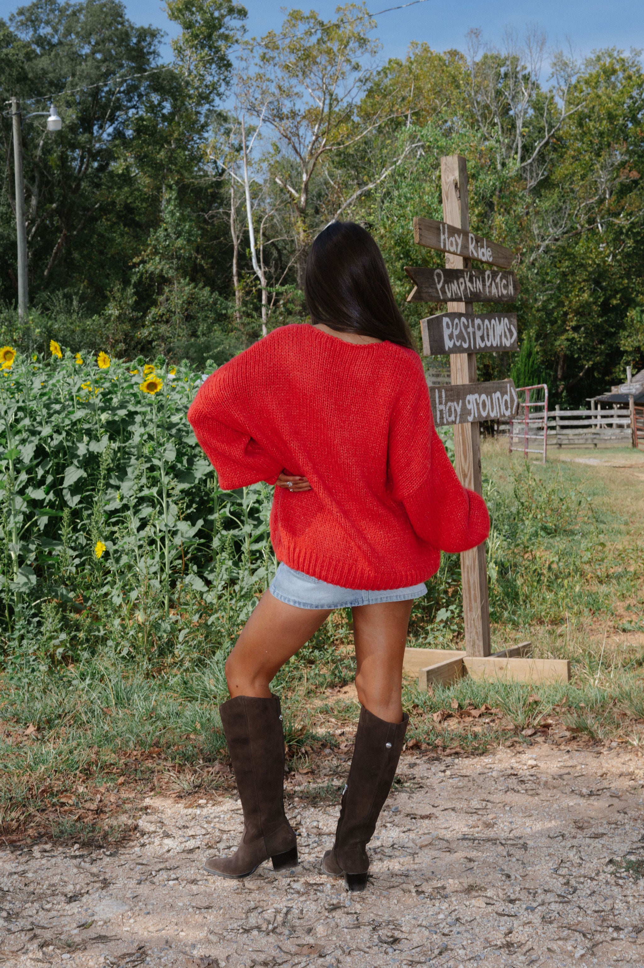 Huntley Tie Cardigan-Red