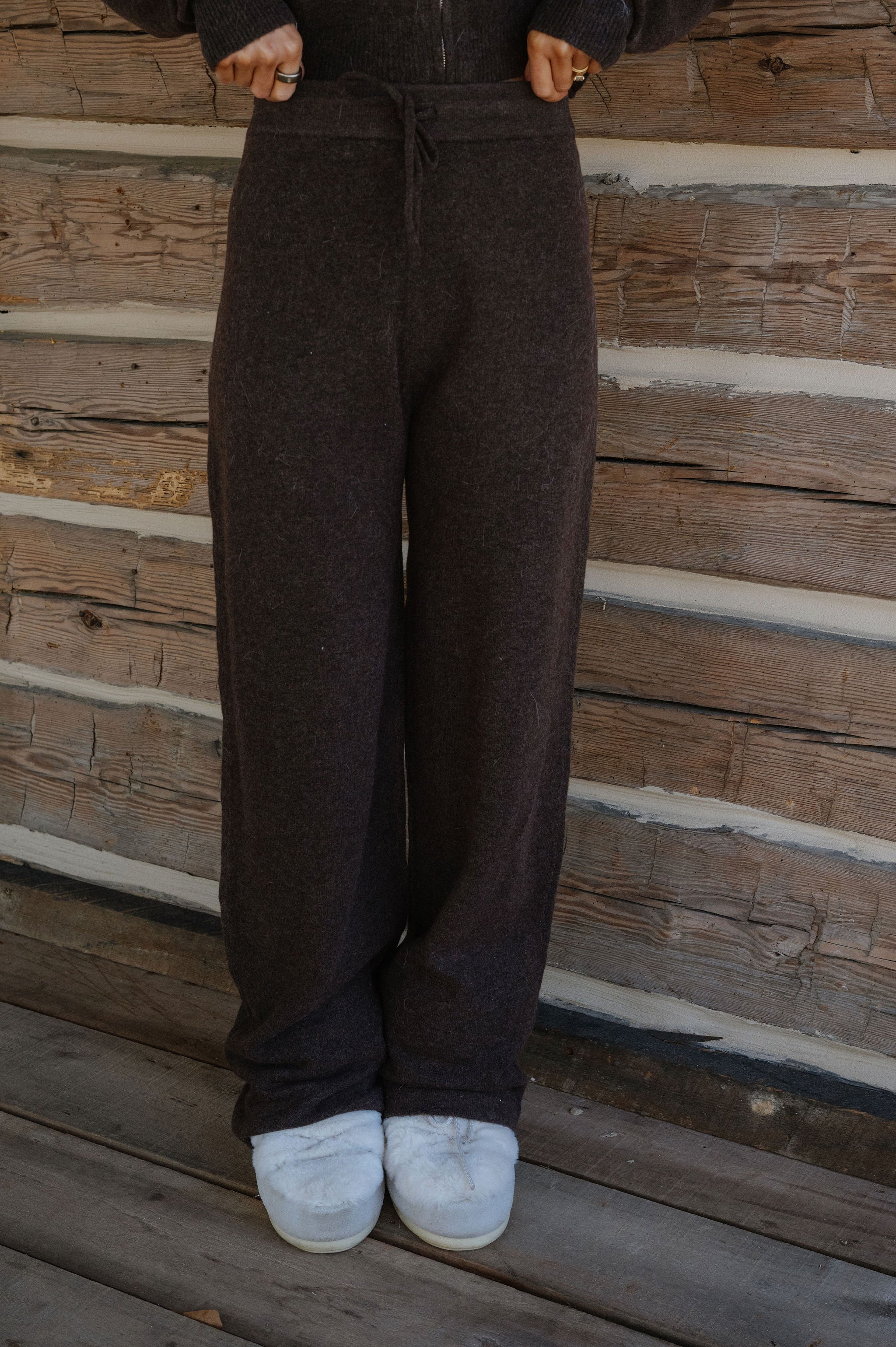 Zoe Sweater Pants Set-Brown