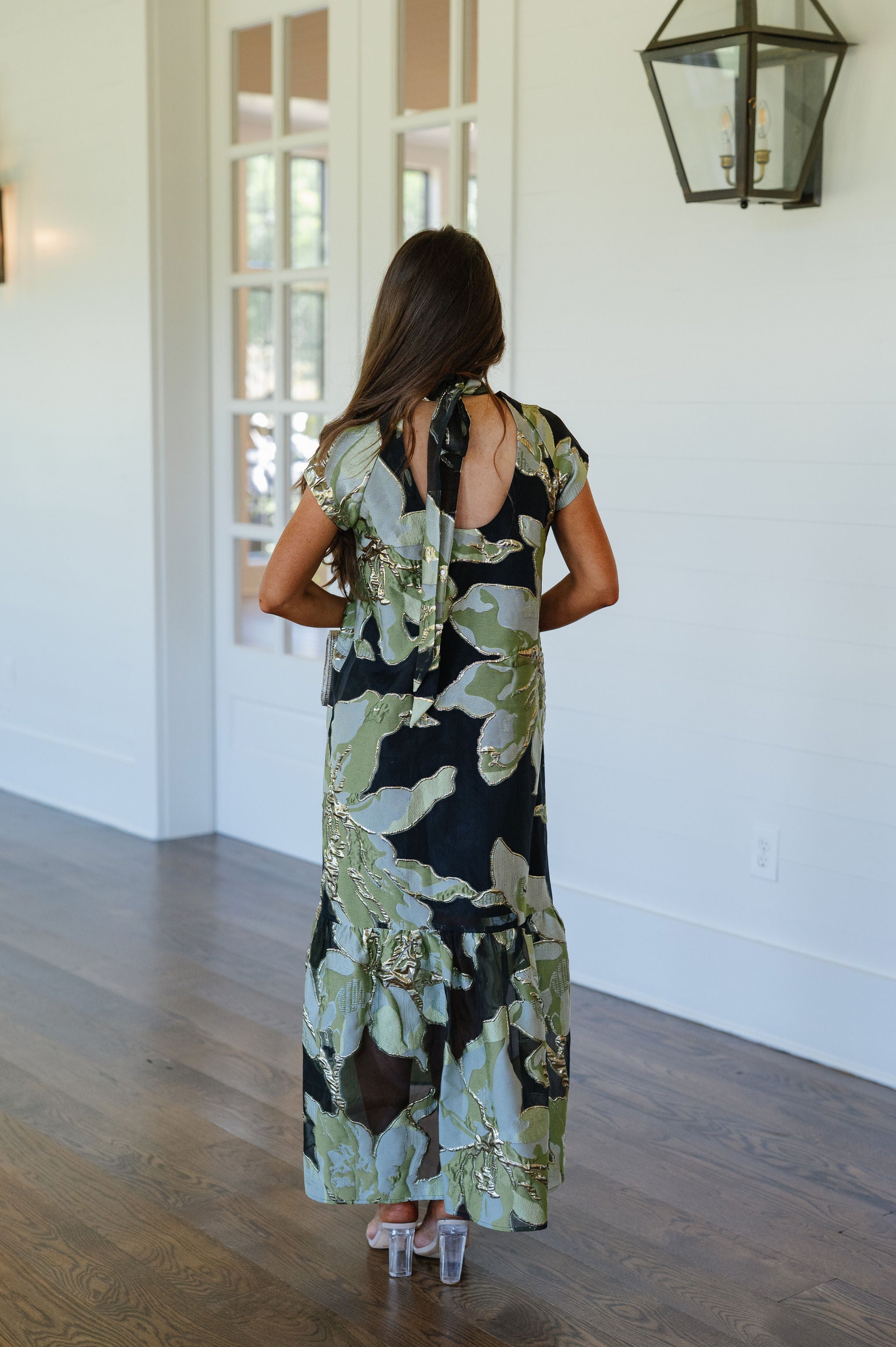 PREORDER//Mock Neck Floral Maxi Dress-Green Multi//SHIPPING 9/30!