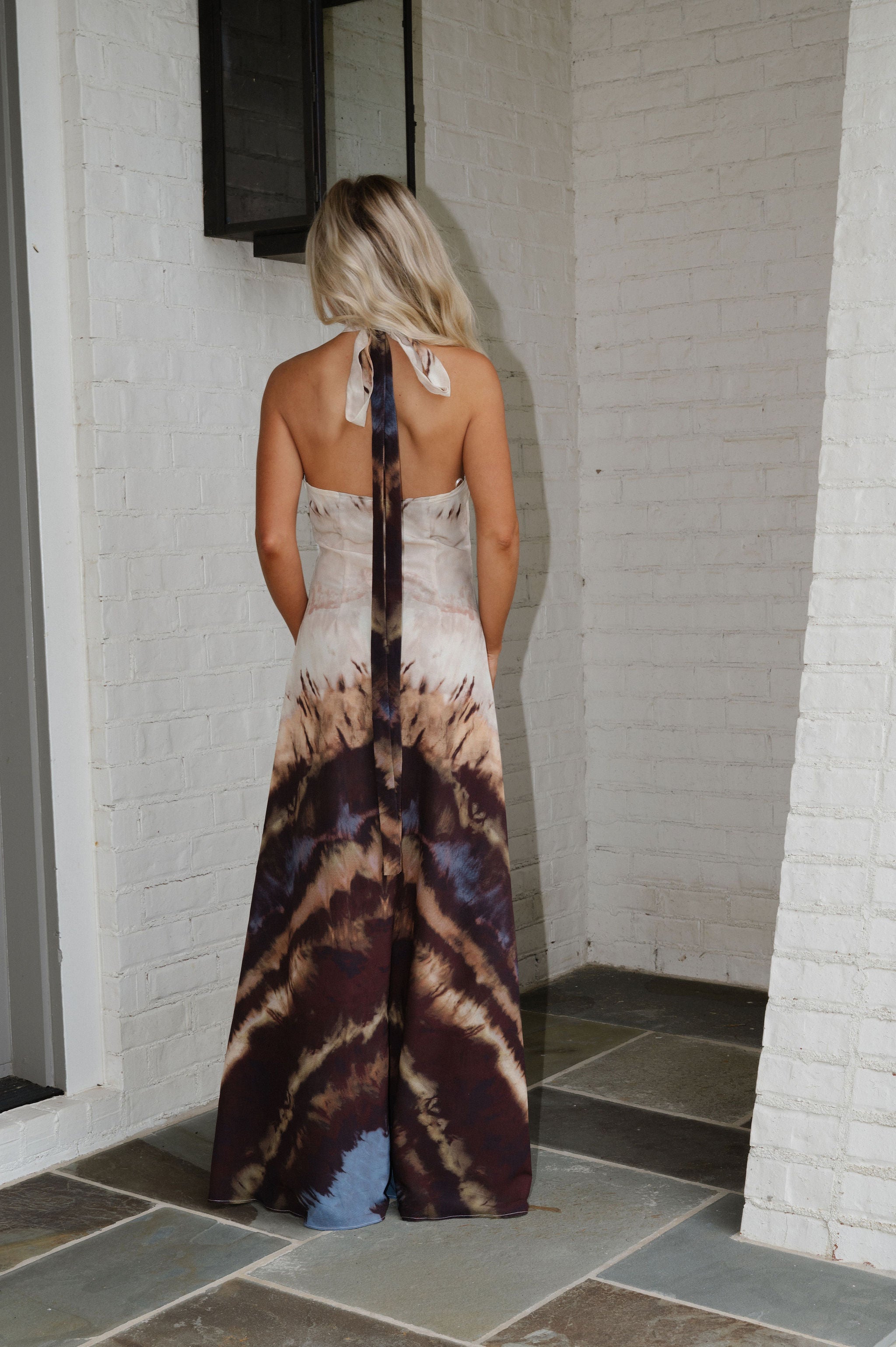 Ombre Halter Dress- Mocha Multi