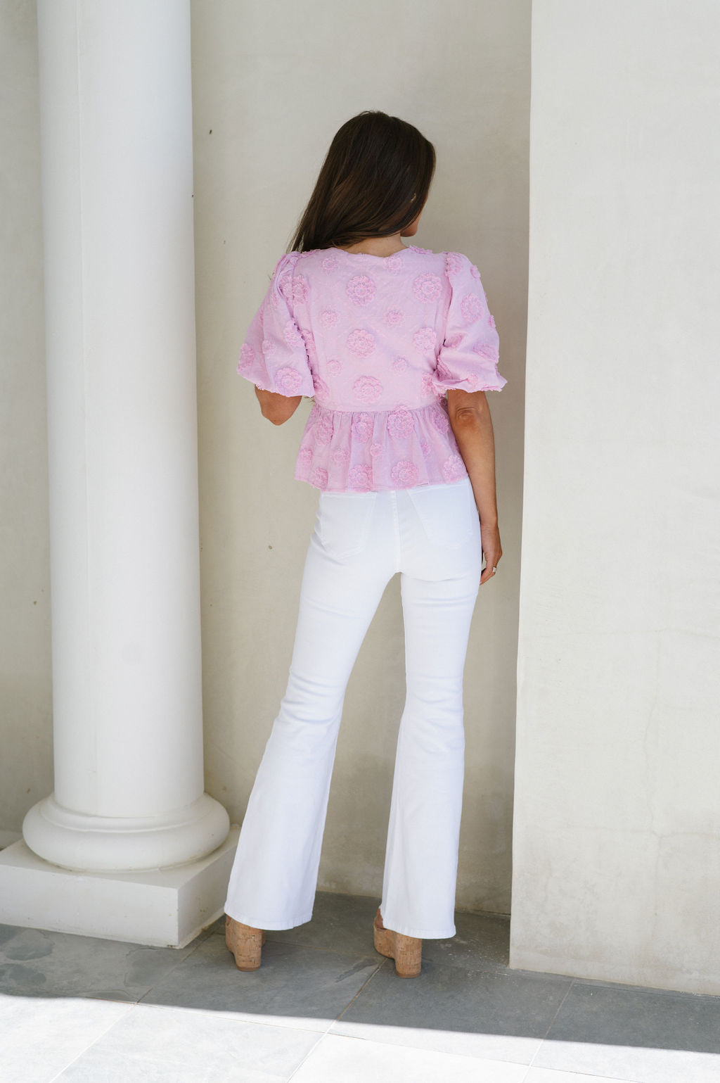 Toni Embroidered Blouse- Pink