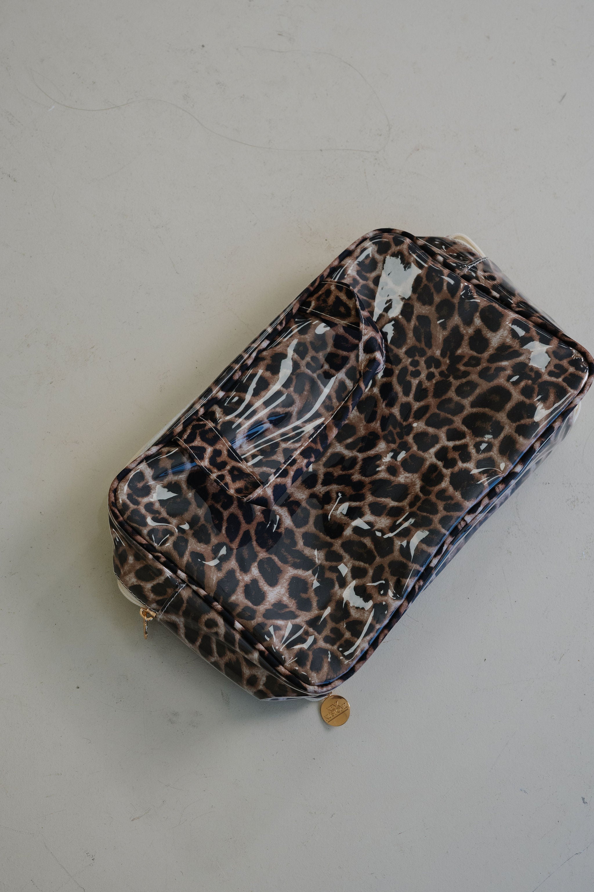 Clear Coat Toiletry Case-Leopard