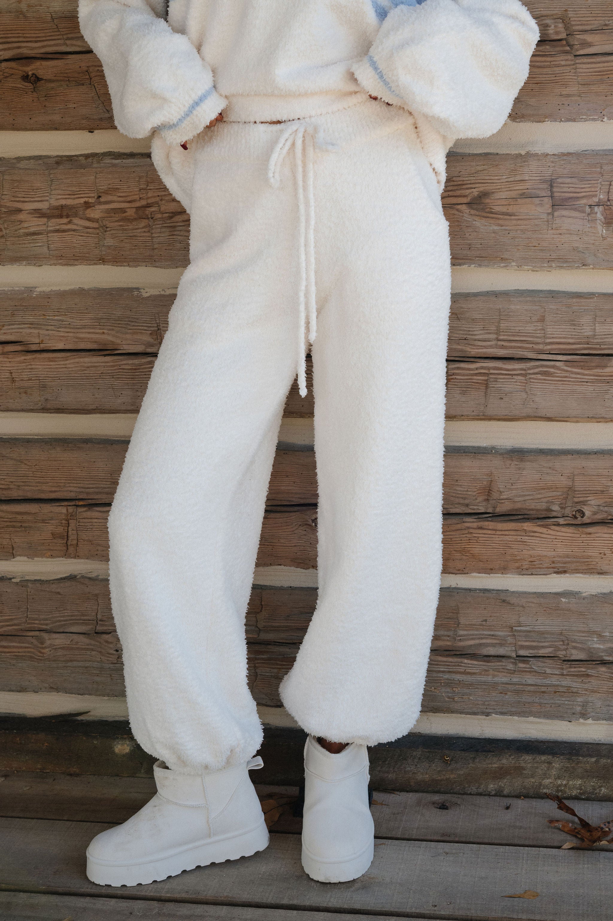 Knit Jogger Pants-Cream