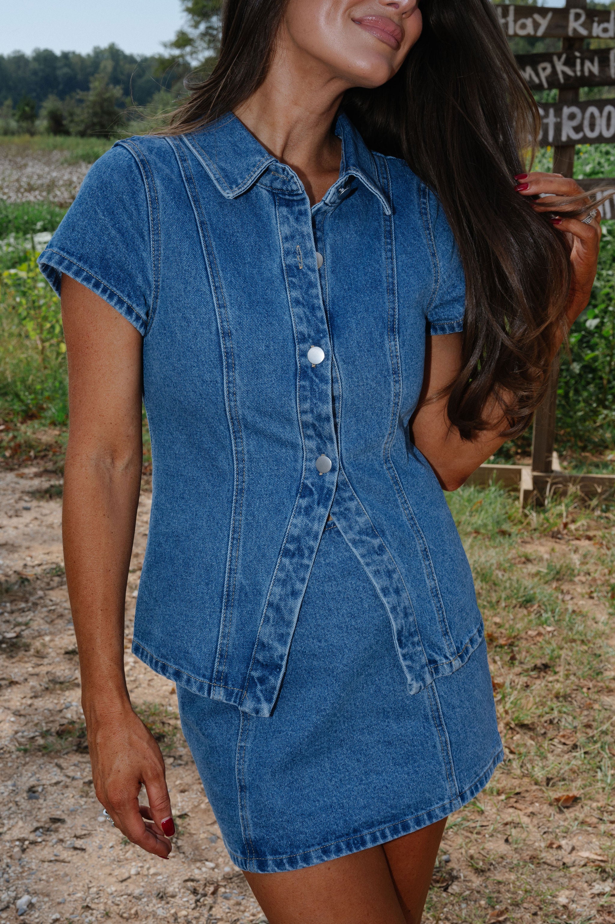 August Skirt Set-Denim