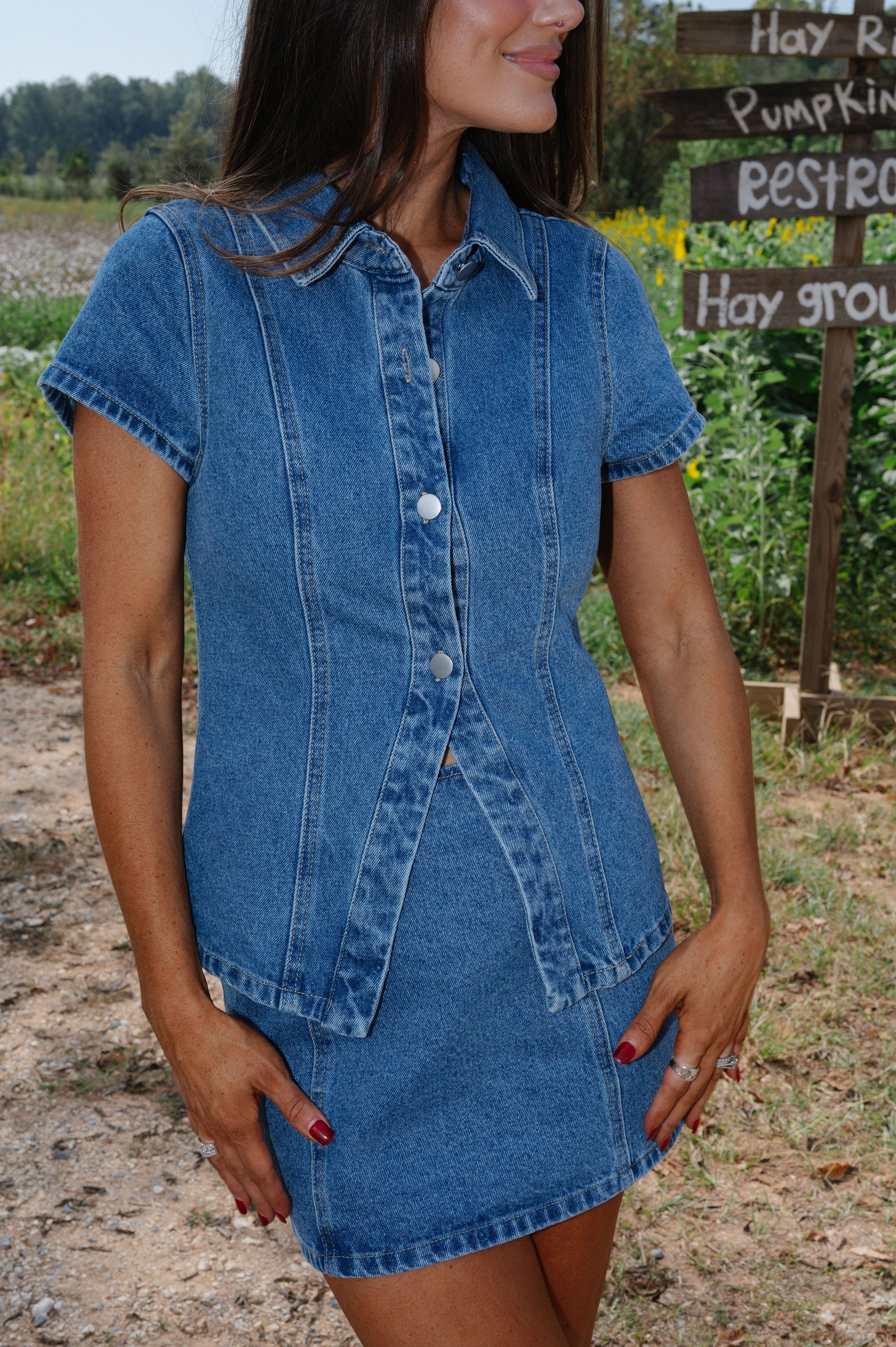 August Skirt Set-Denim