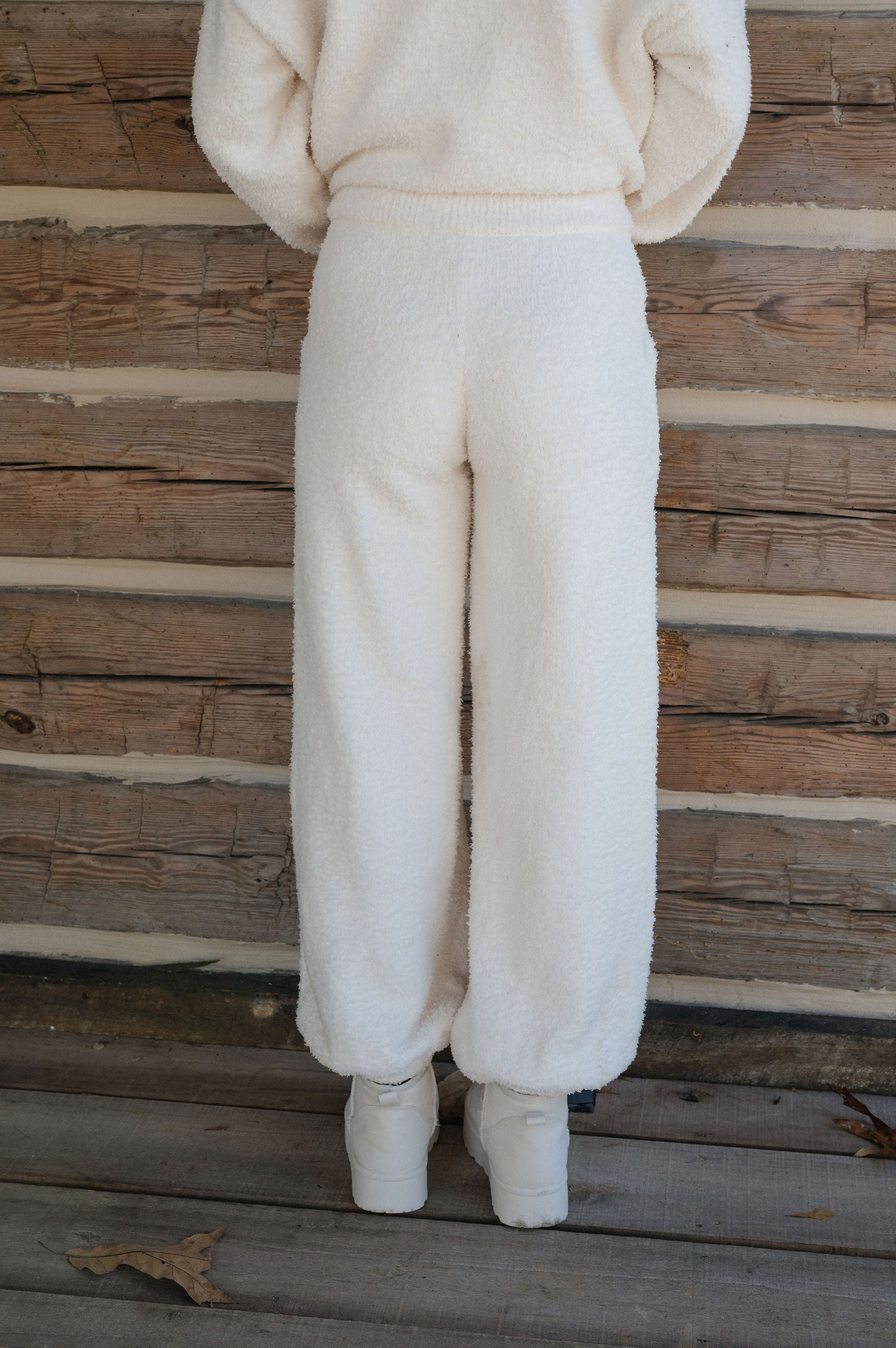 Knit Jogger Pants-Cream