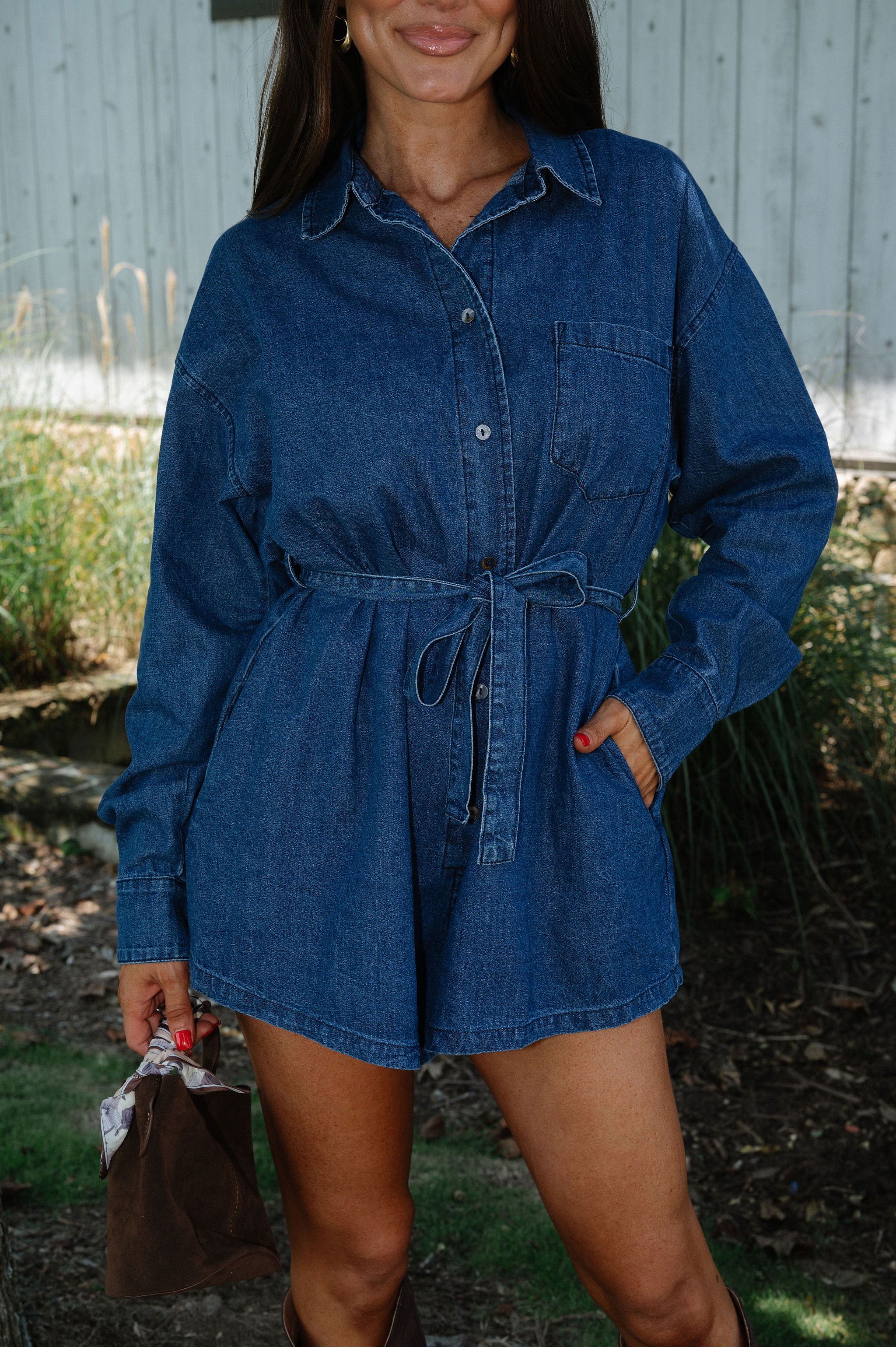 Carol Denim Romper