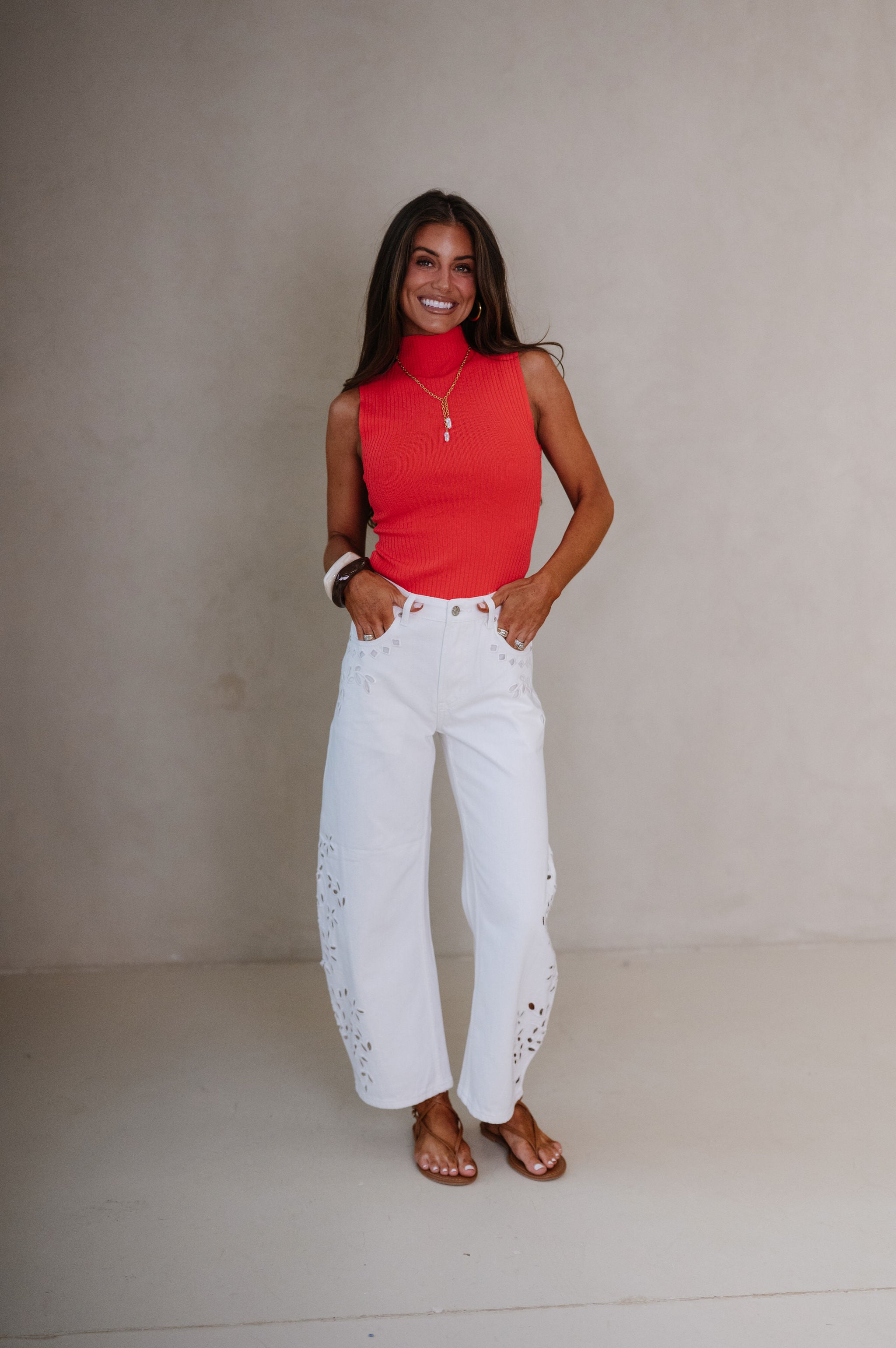 Giselle Sweater Top-Scarlet
