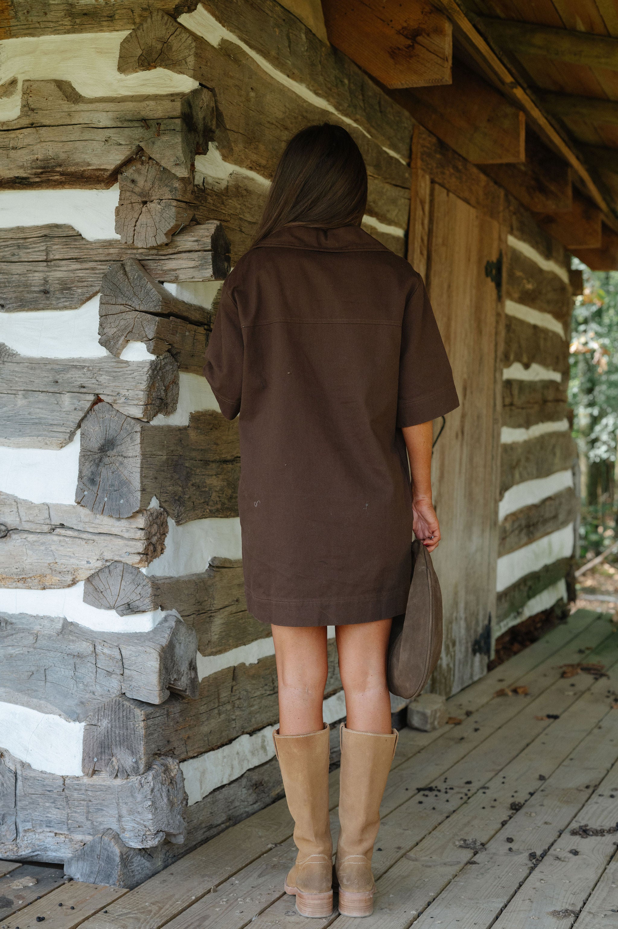 Lilly Pocketed Dress-Brown