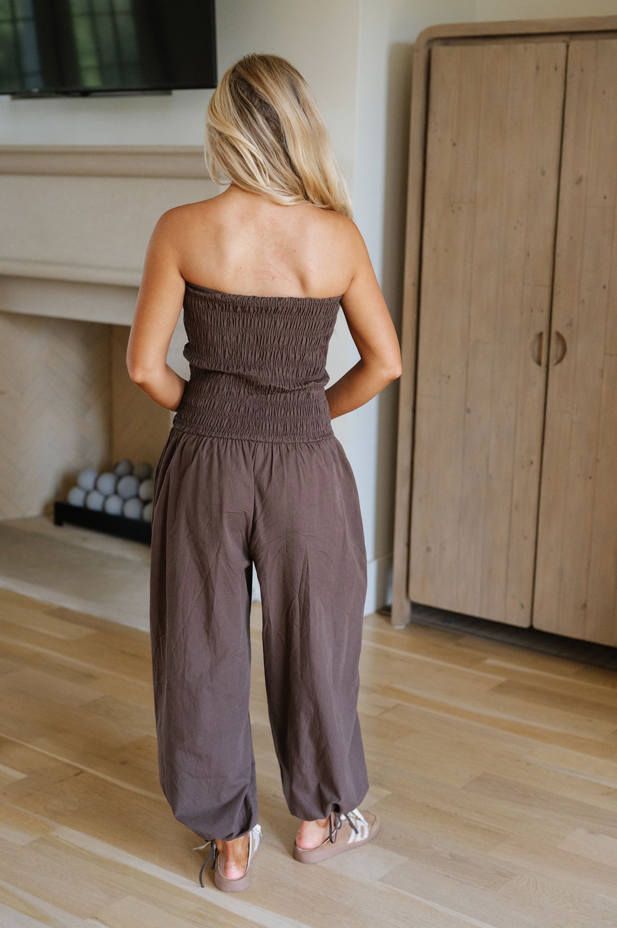 Ivy Strapless Jumpsuit-Brown