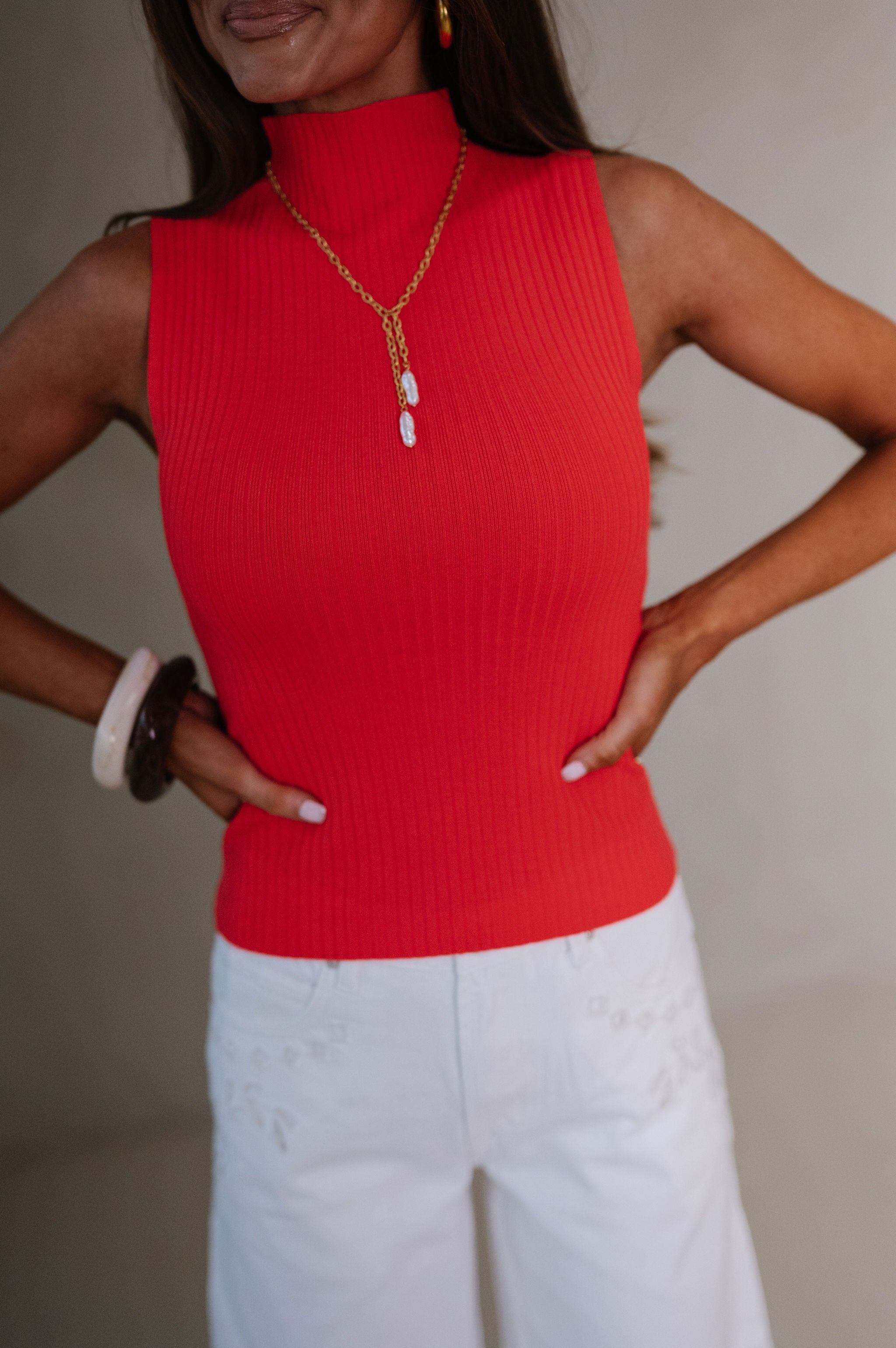 Giselle Sweater Top-Scarlet