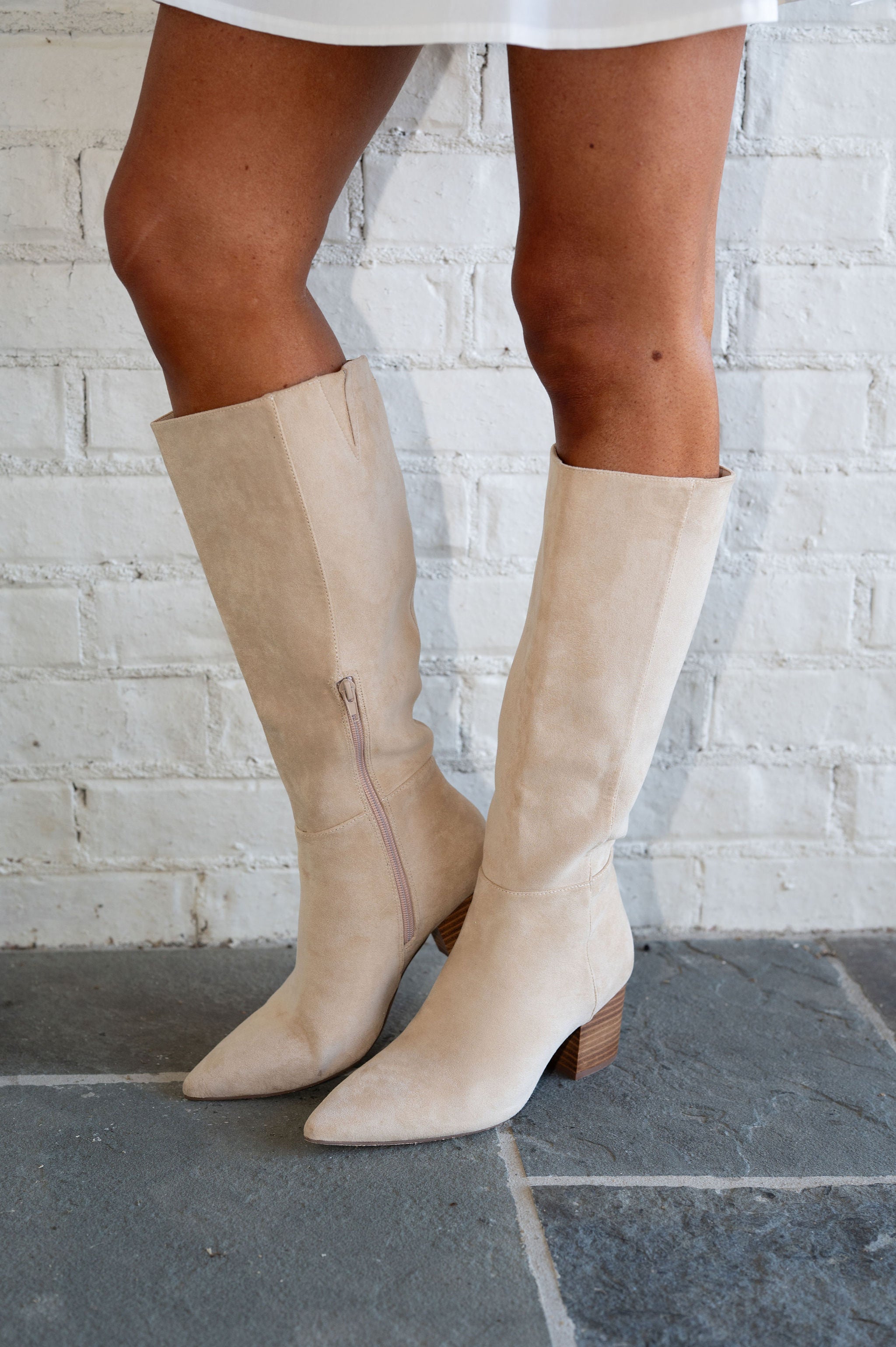 Fern Suede Boots-Natural