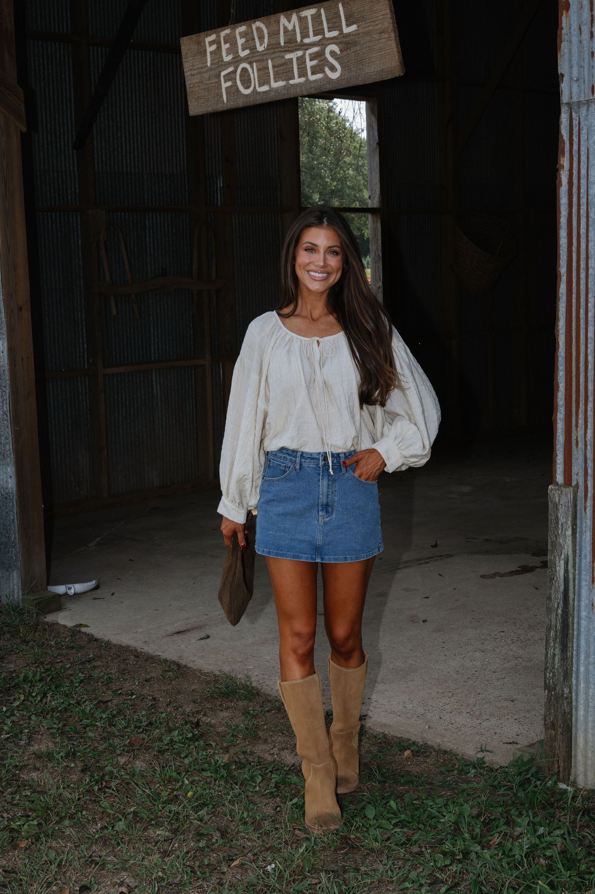 Chaucer Front Tie Top-Natural