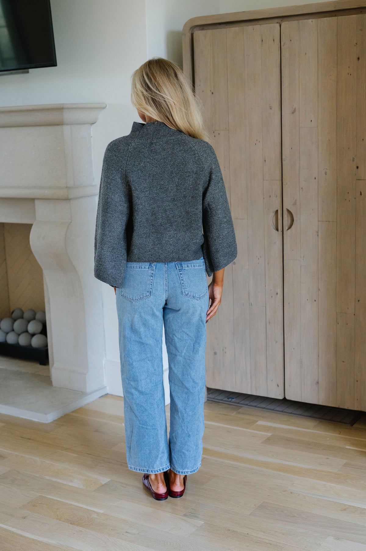 Lane Turtleneck Sweater-Charcoal