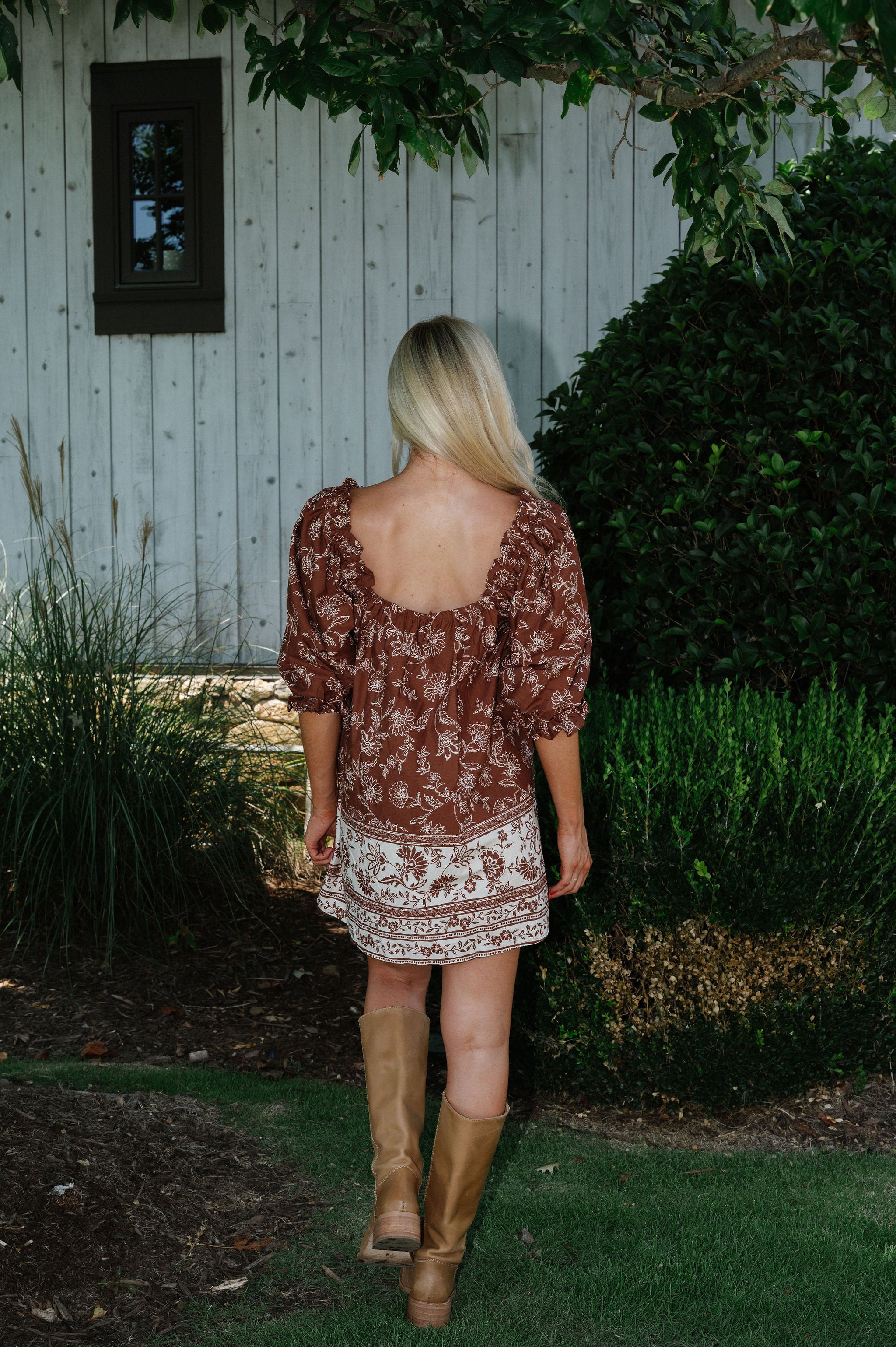 Cova Dress-Brown/Cream