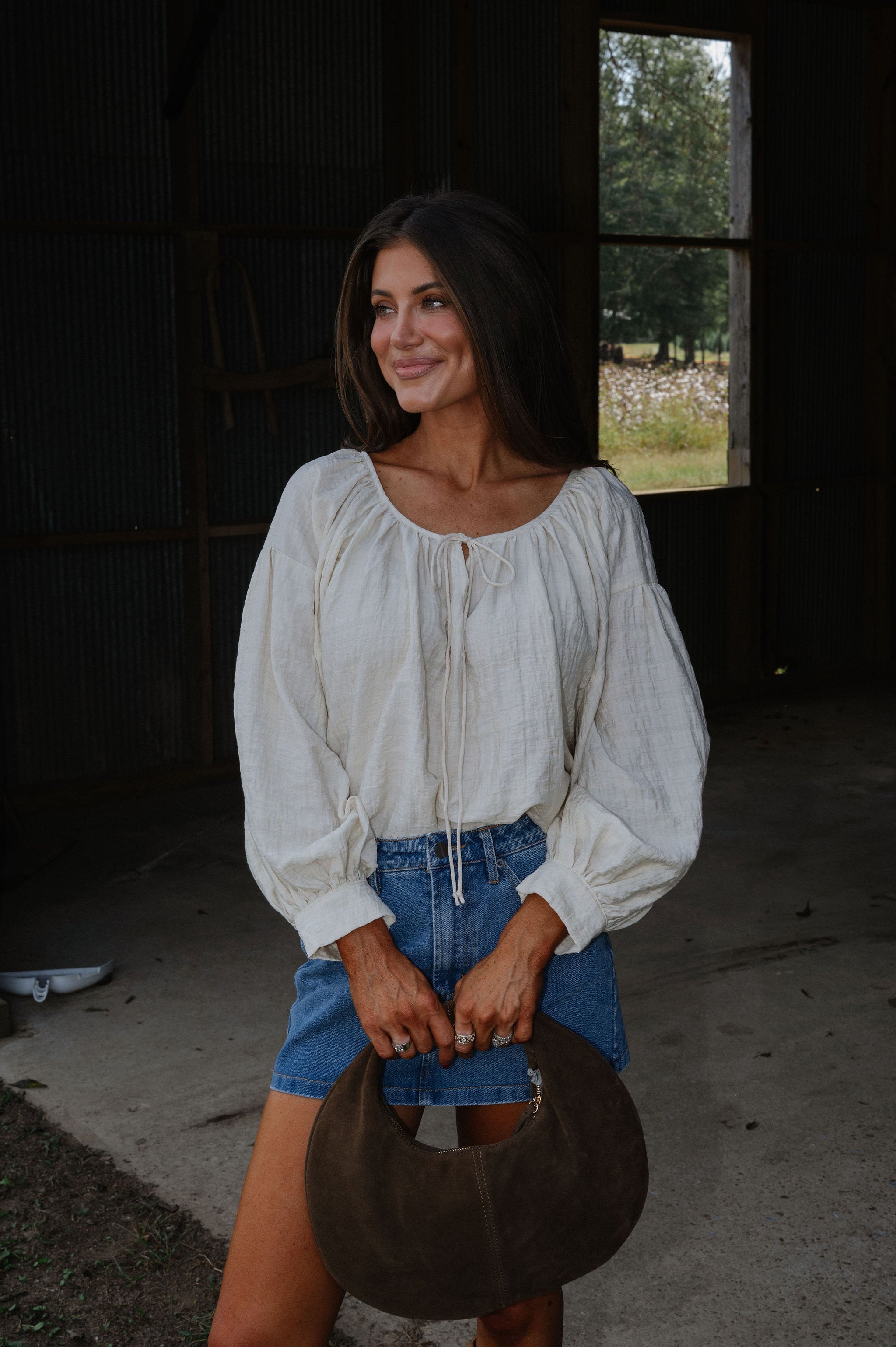 Chaucer Front Tie Top-Natural