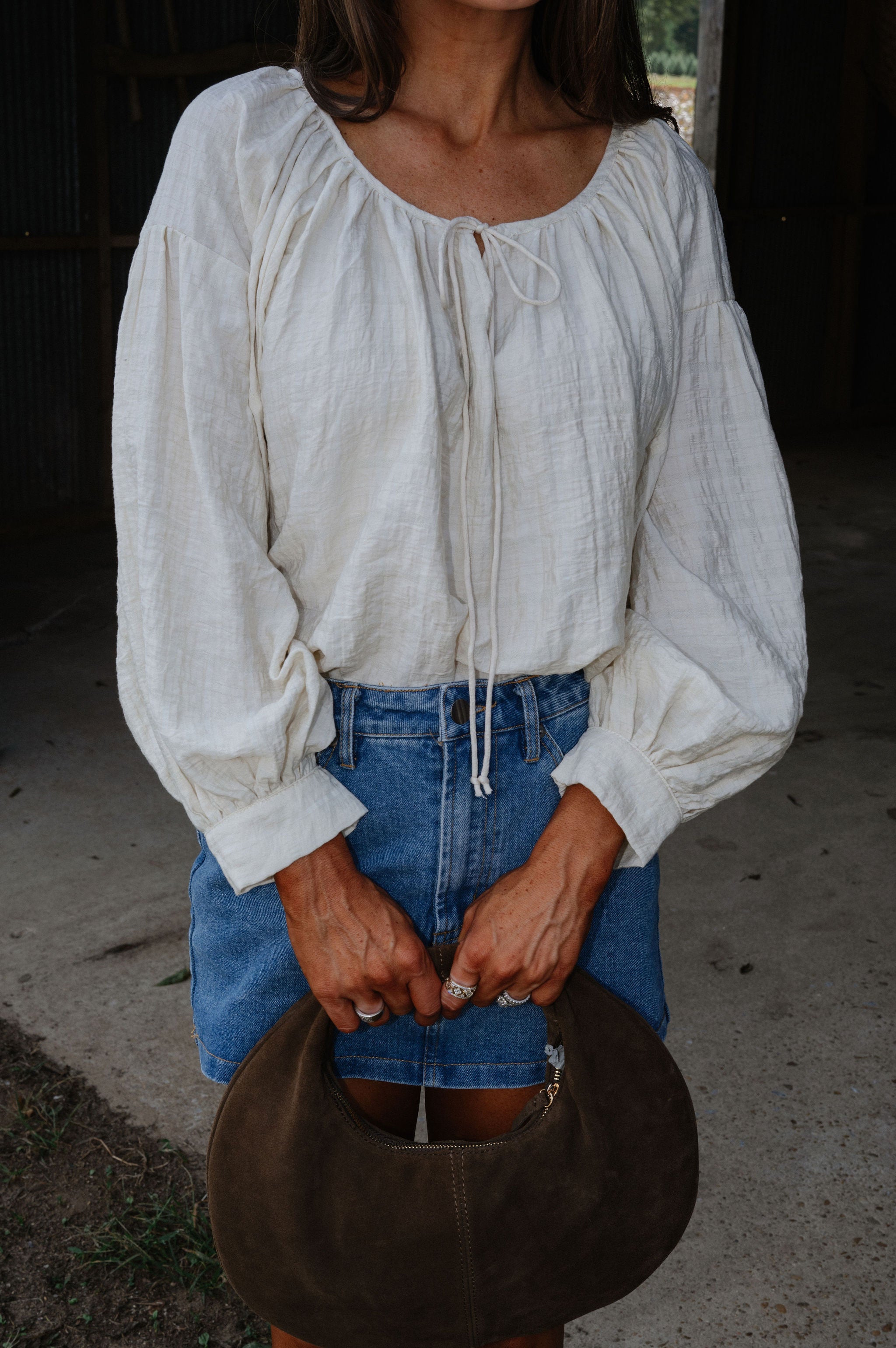 Chaucer Front Tie Top-Natural