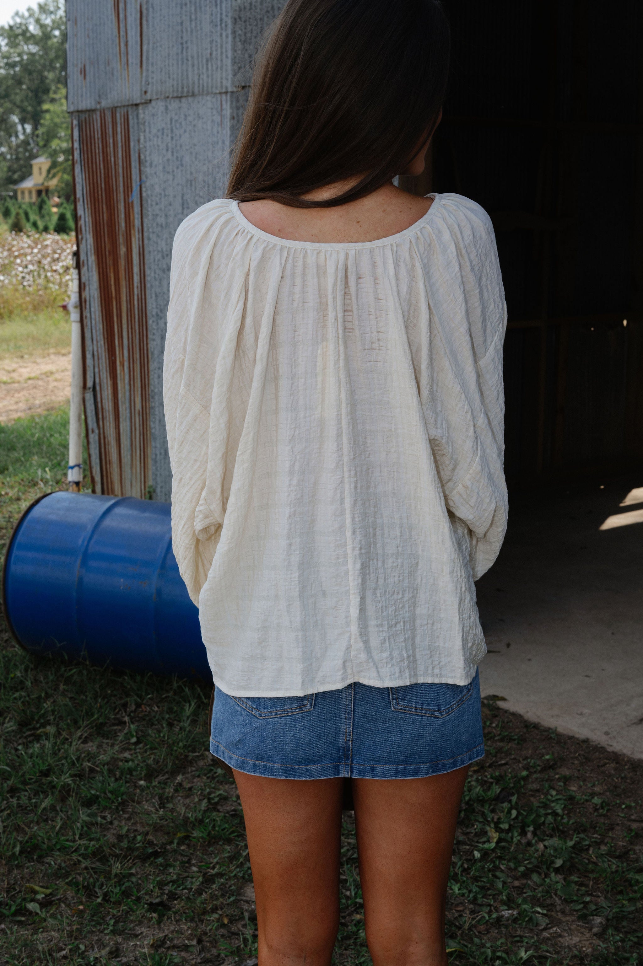 Chaucer Front Tie Top-Natural