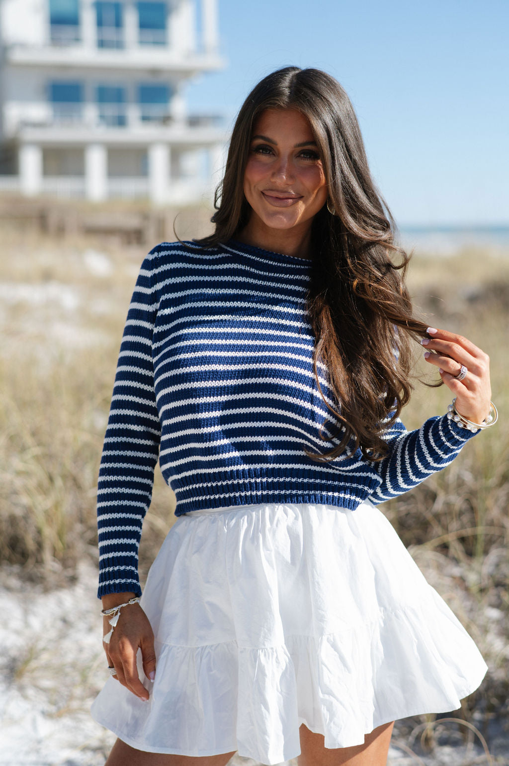 Sabrina Sweater-Blue/White