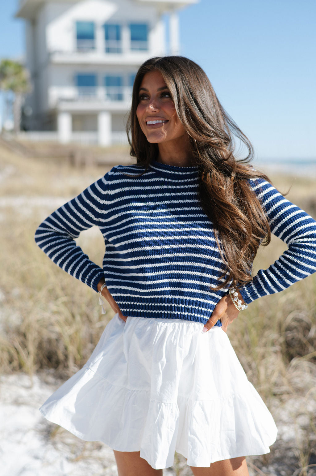 Sabrina Sweater-Blue/White