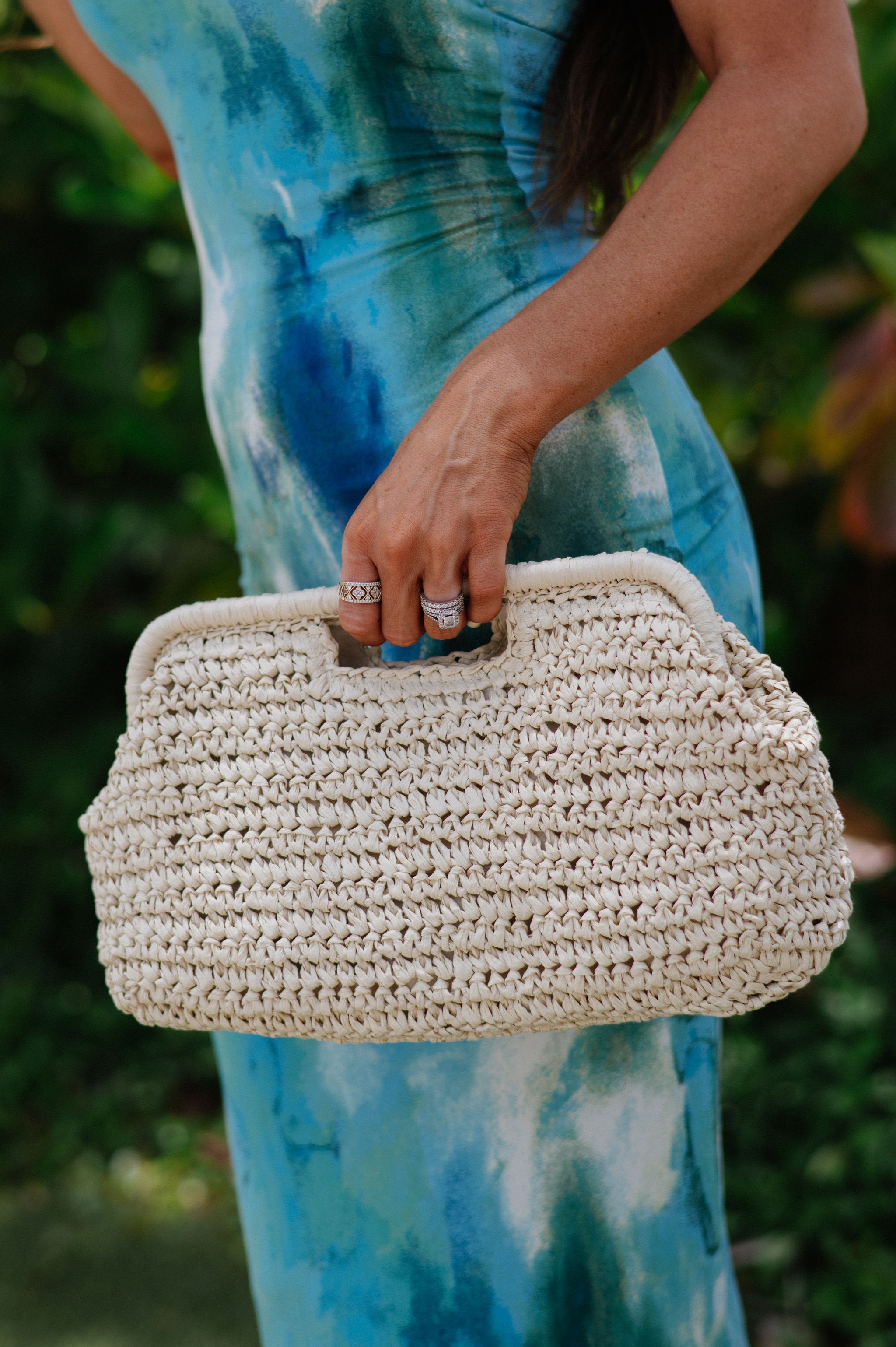 Lani Straw Clutch-Ivory
