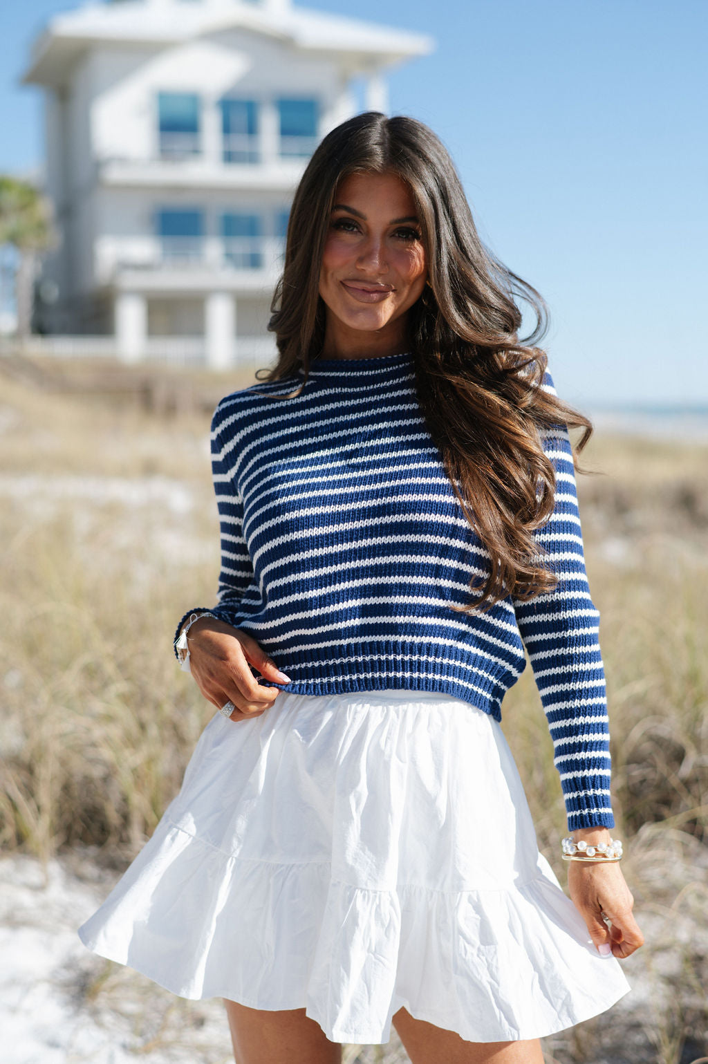 Sabrina Sweater-Blue/White