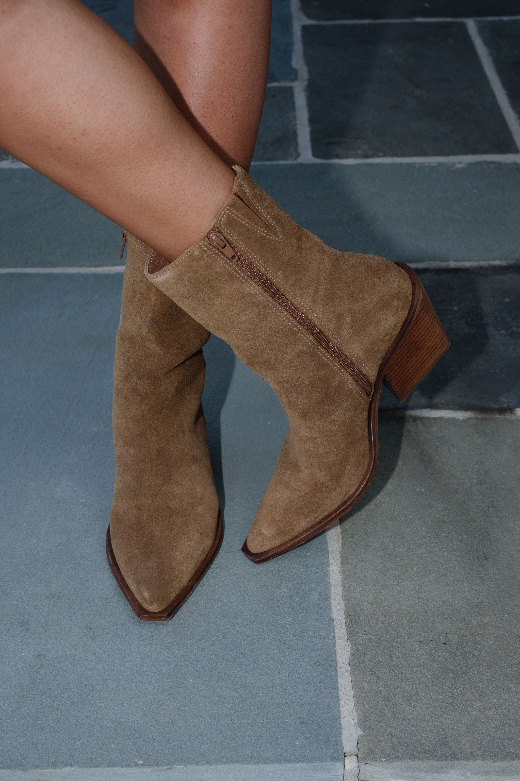 Cleo Bootie-Bourbon Suede