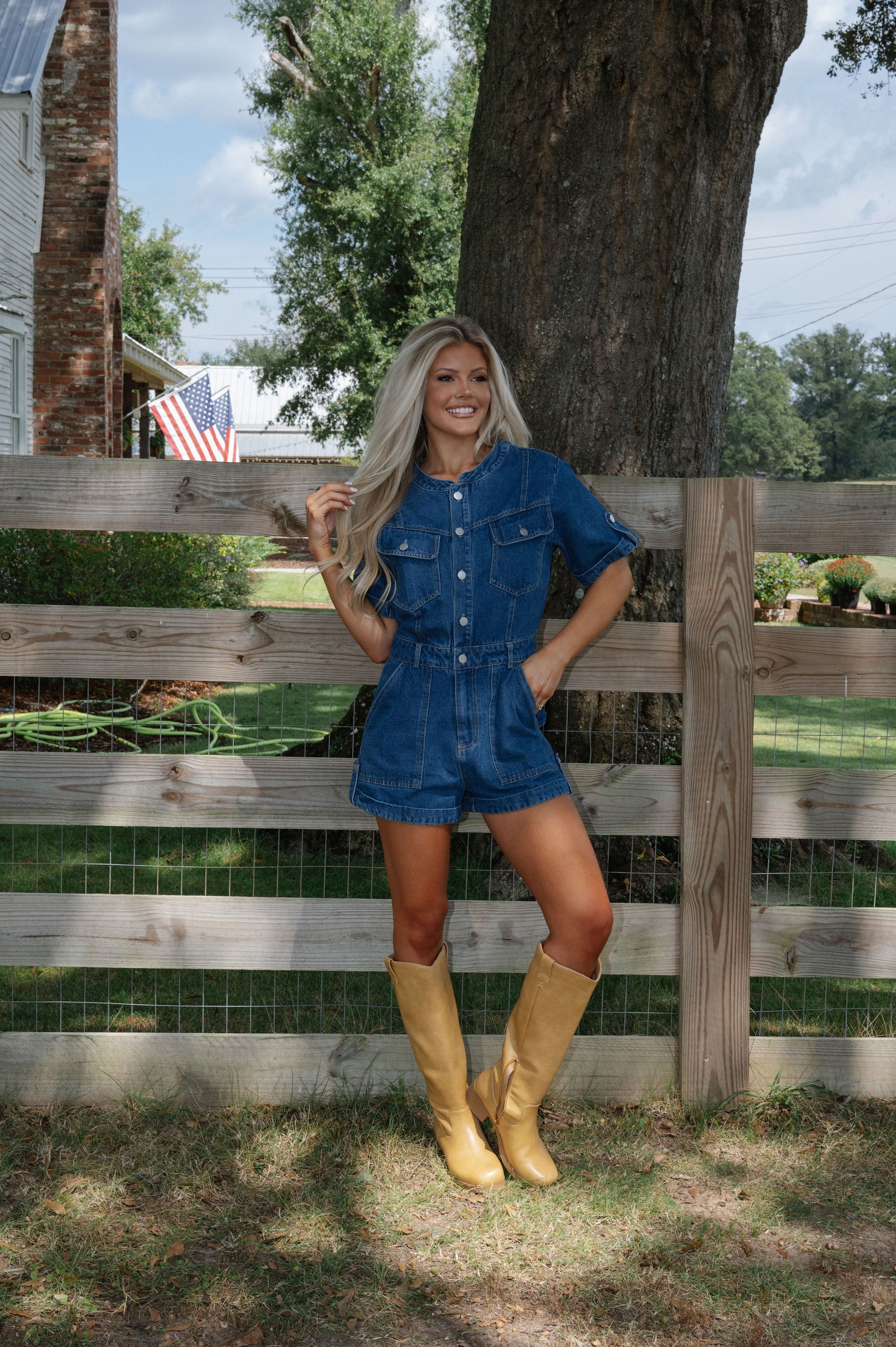 Meg Denim Romper