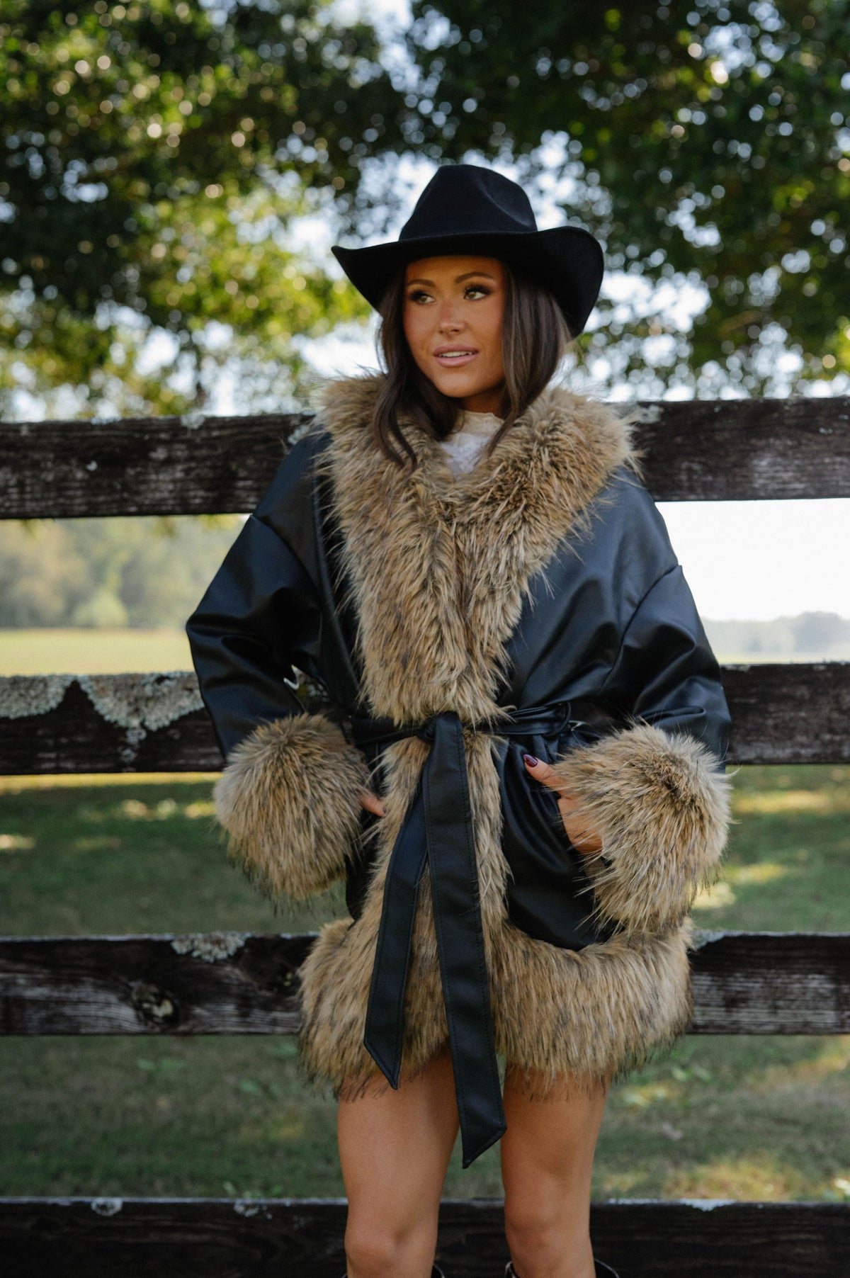 Maelle Faux Leather Jacket-Black