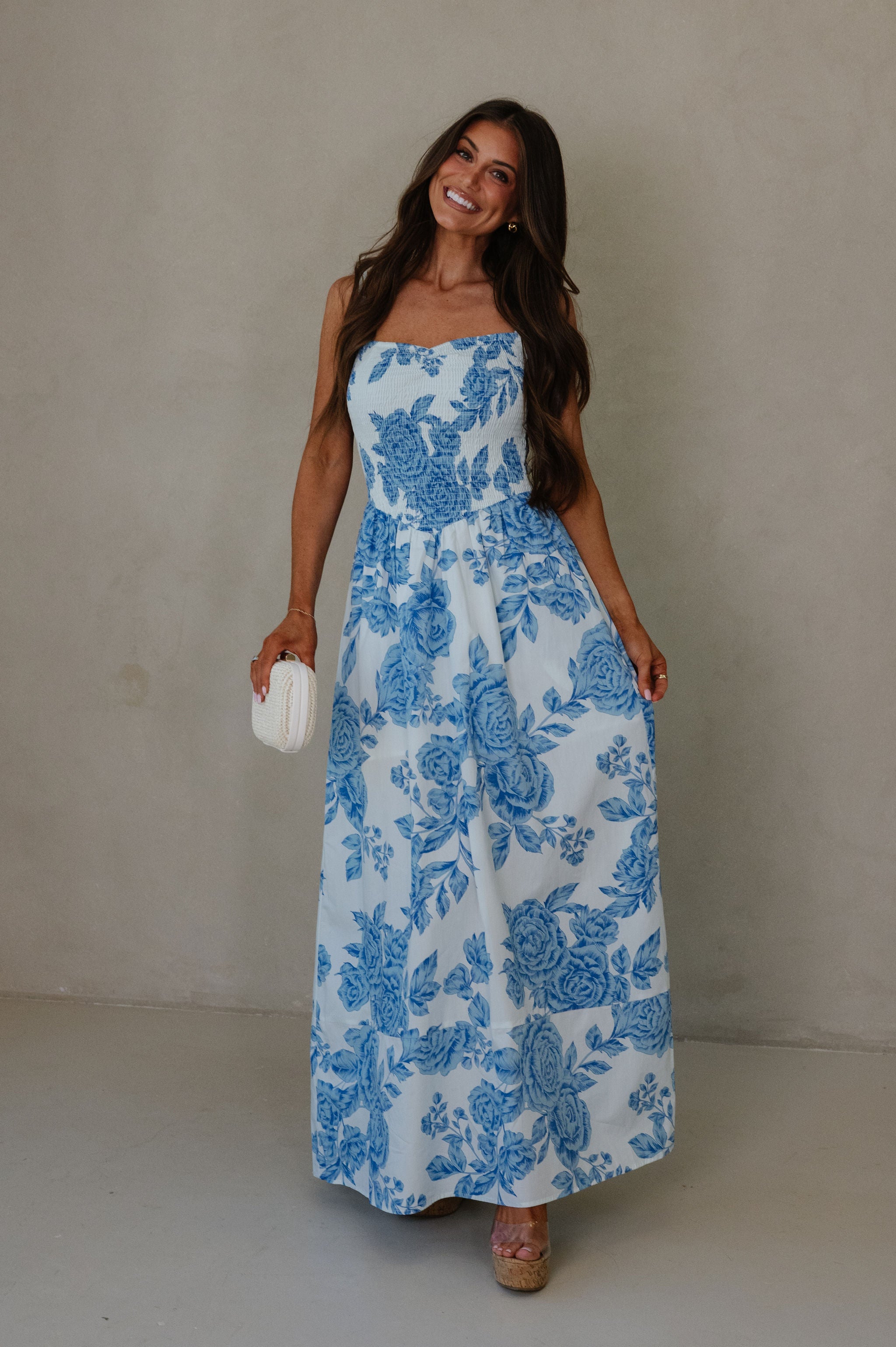 Laura Floral Maxi Dress-Blue