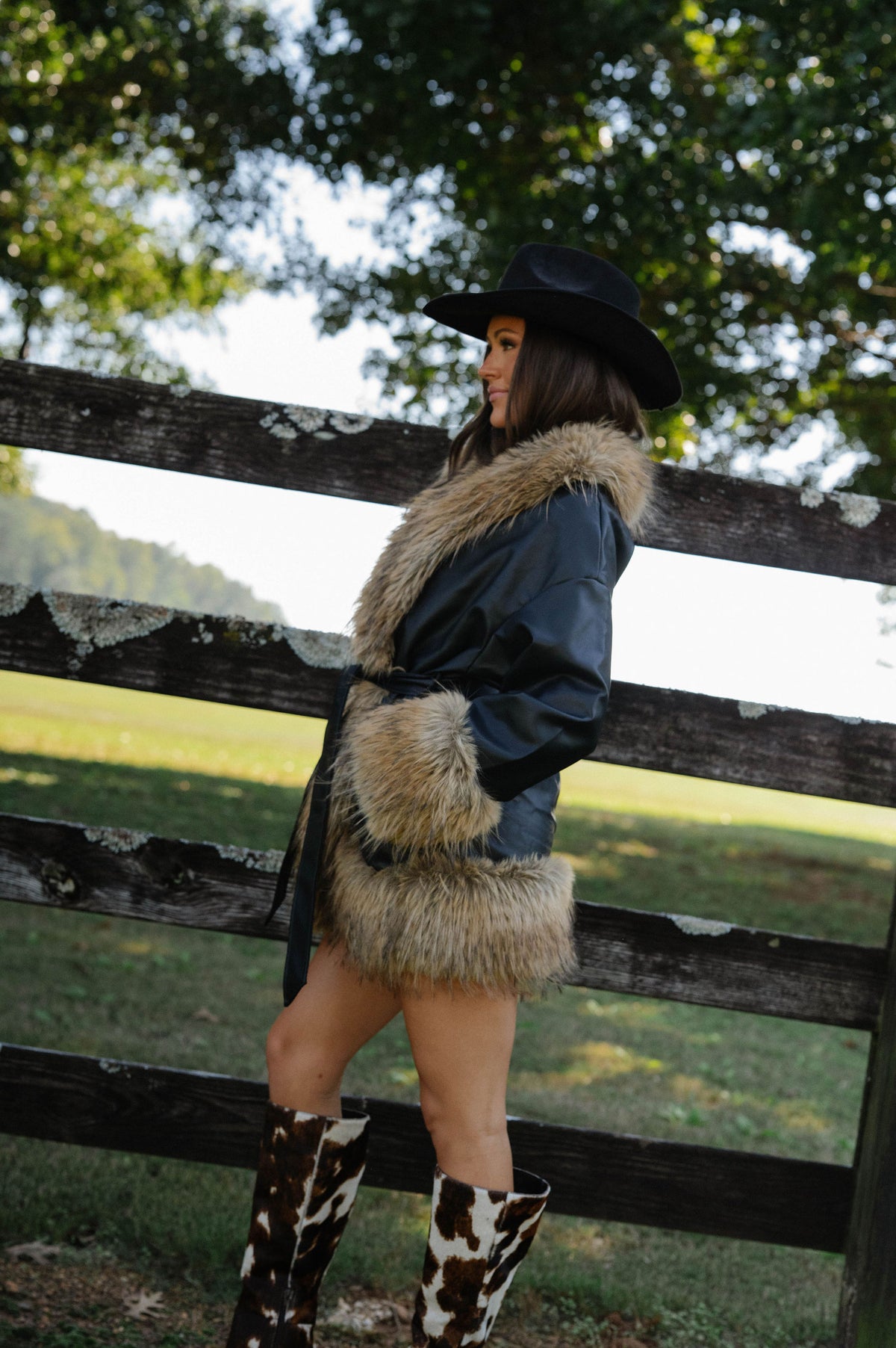 Maelle Faux Leather Jacket-Black